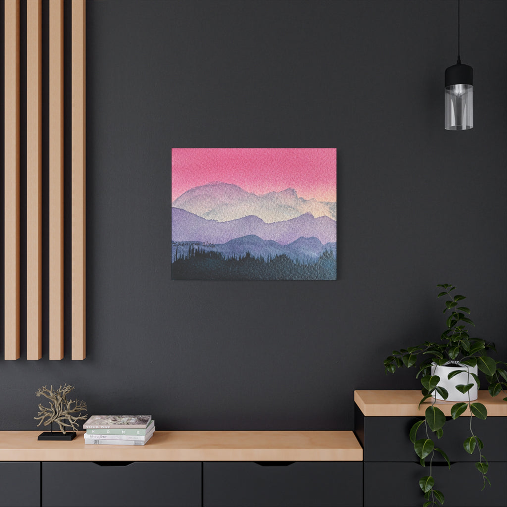 Jen Pink Sky watercolor on canvas