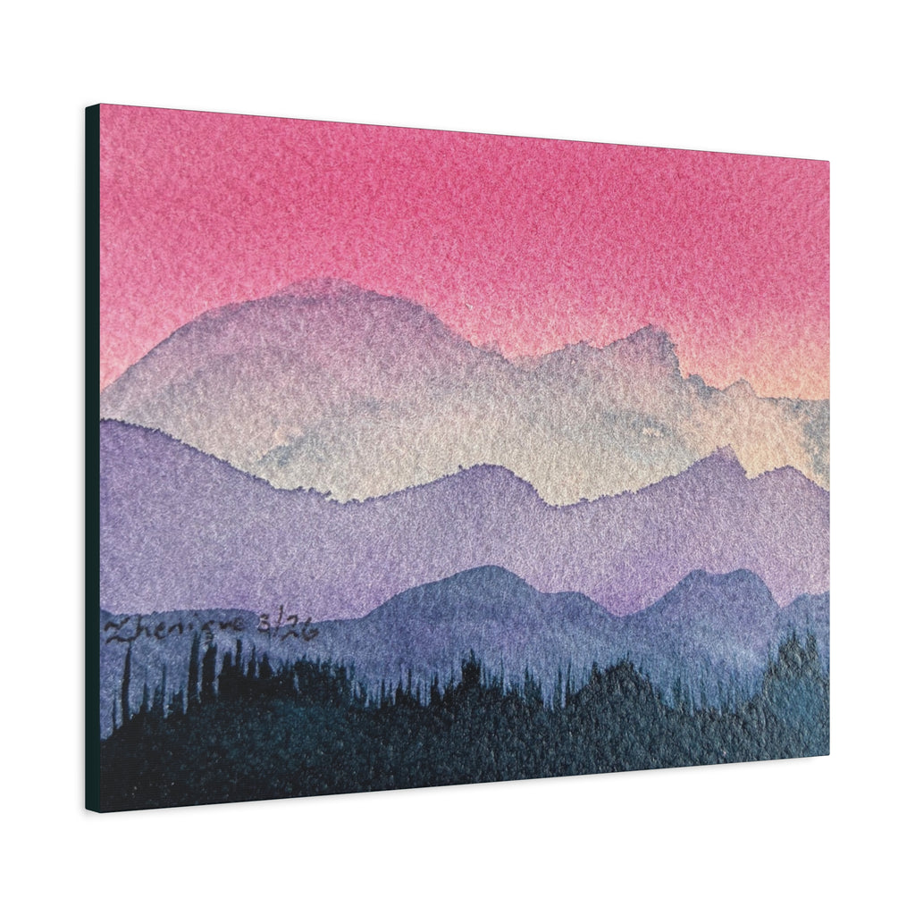 Jen Pink Sky watercolor on canvas