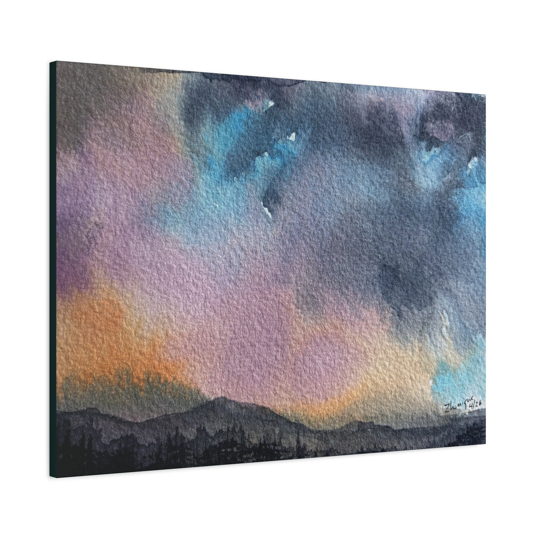 NH Spring fade d watercolor on canvas