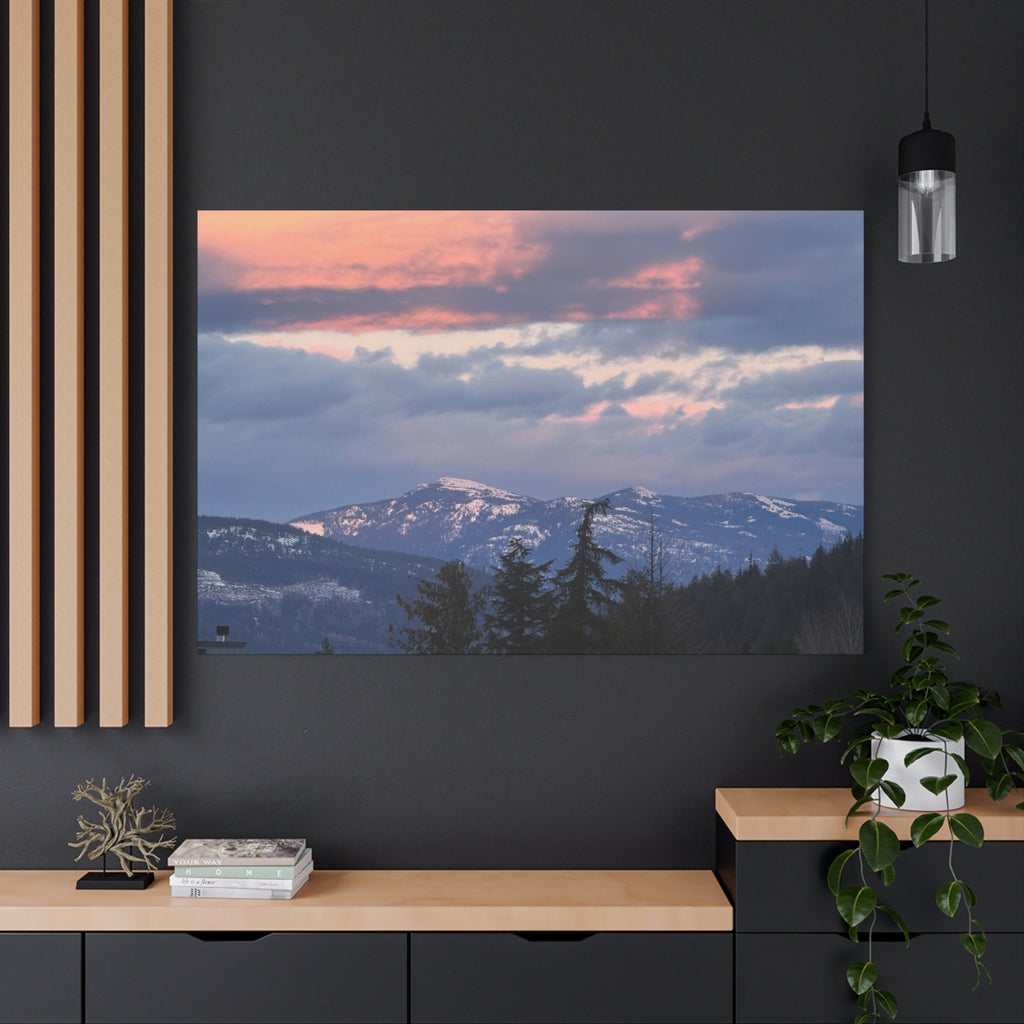 British Columbia Spring Mountain Photo Canvas Wall Art — Stretched Matte Landscape Print