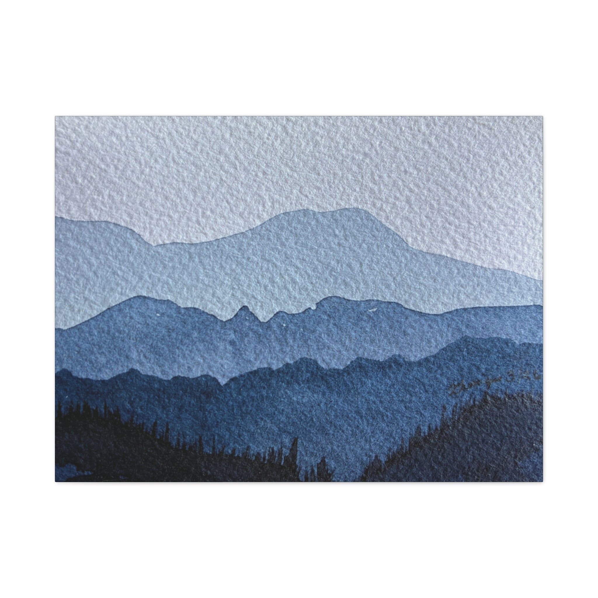 British Columbia Foggy a Watercolor Canvas Print