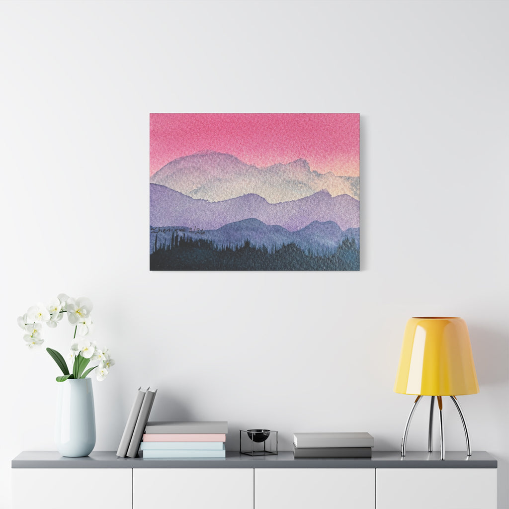 Jen Pink Sky watercolor on canvas