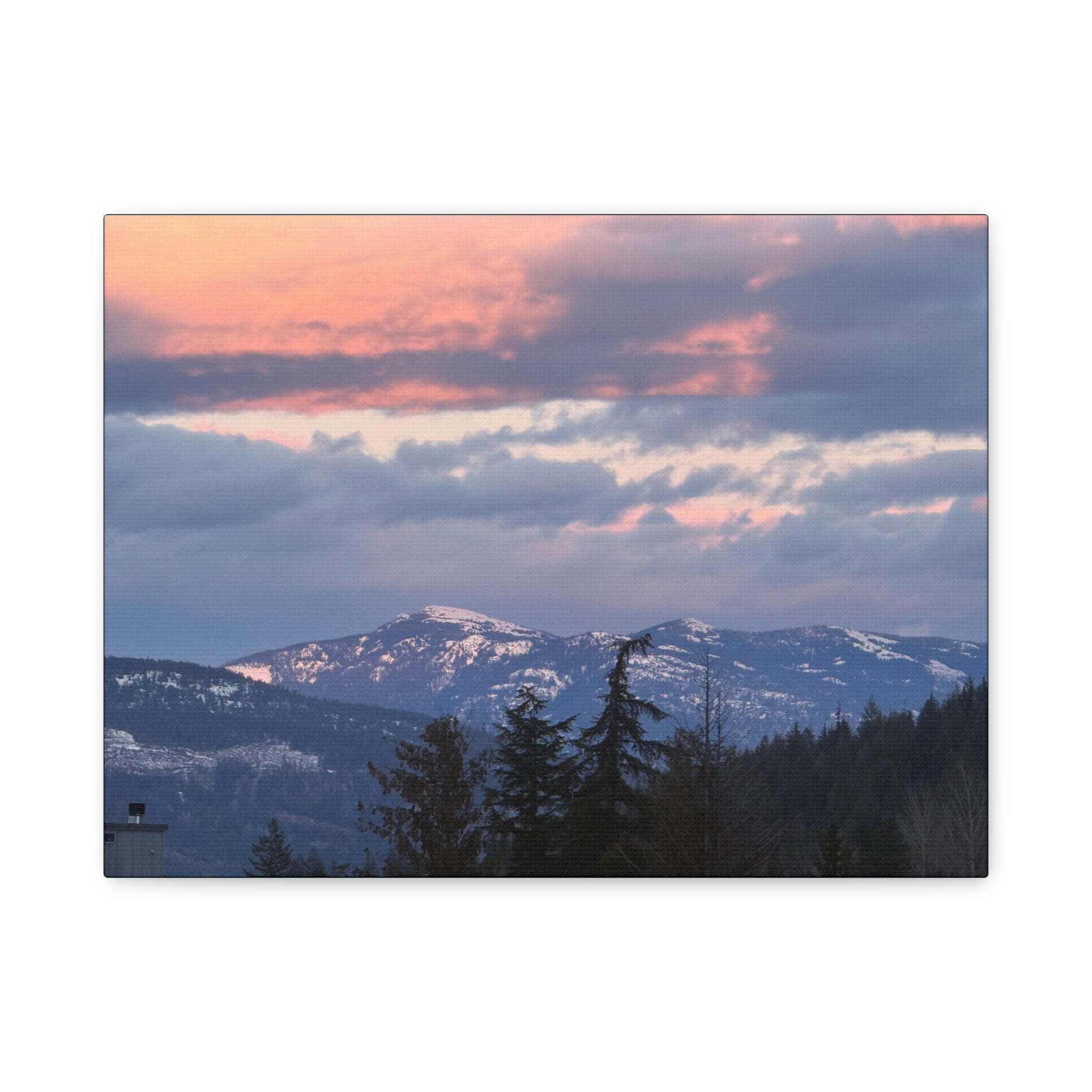 British Columbia Spring Mountain Photo Canvas Wall Art — Stretched Matte Landscape Print