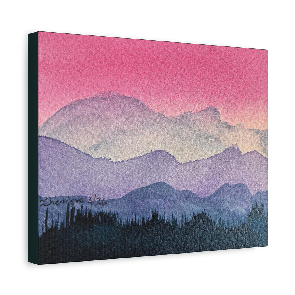 Jen Pink Sky watercolor on canvas