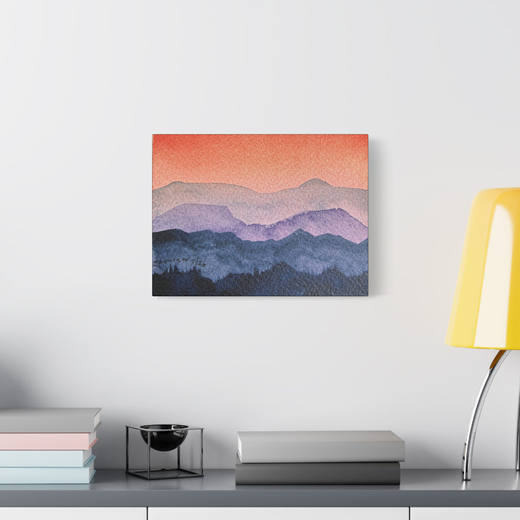Salmon Sky Watercolor Canvas Print — Matte Stretched 1.25"
