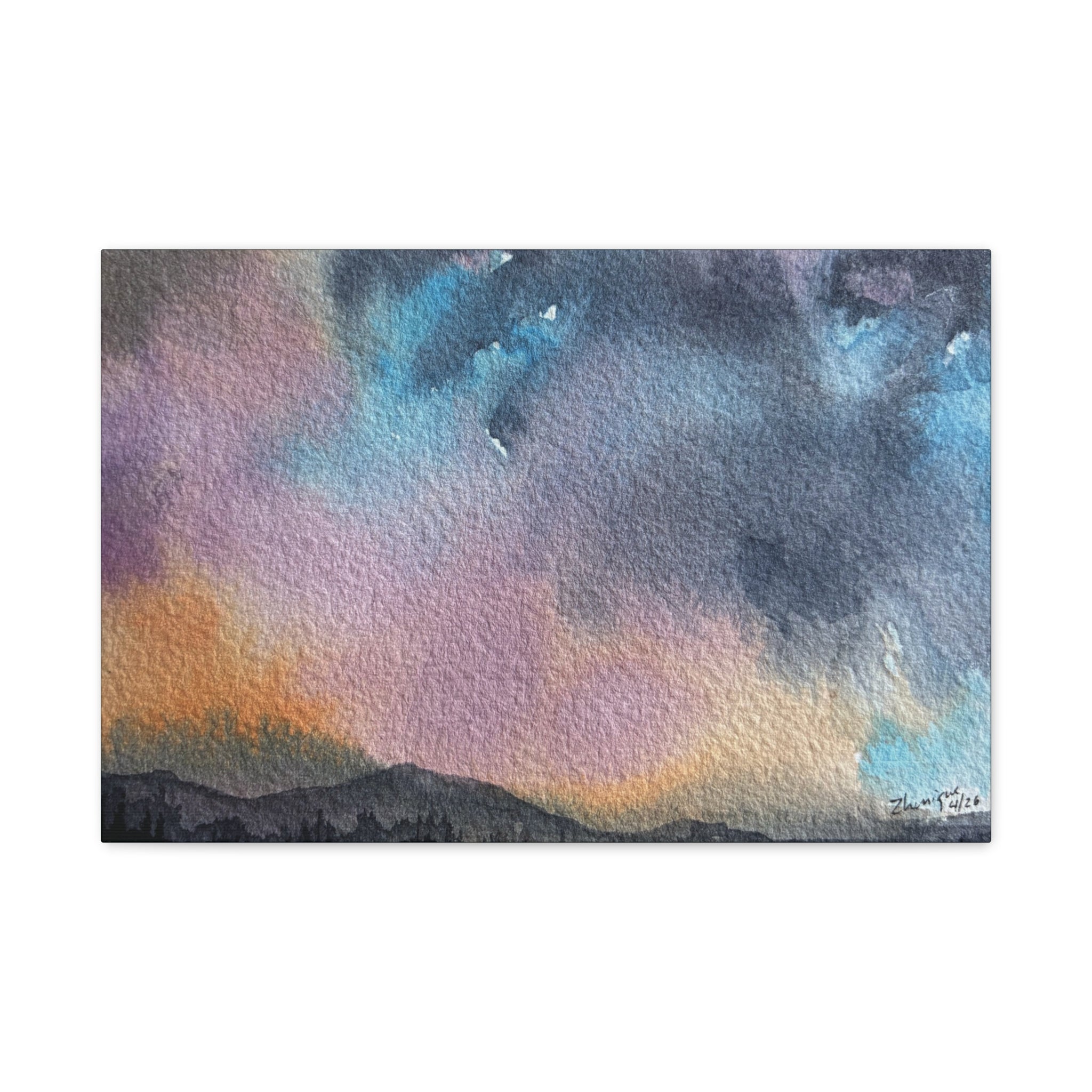 NH Spring fade d watercolor on canvas