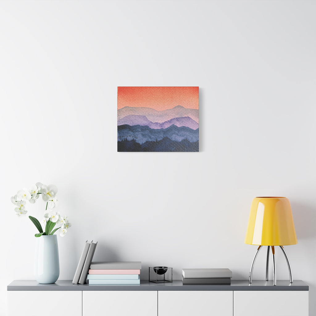 Salmon Sky Watercolor Canvas Print — Matte Stretched 1.25"