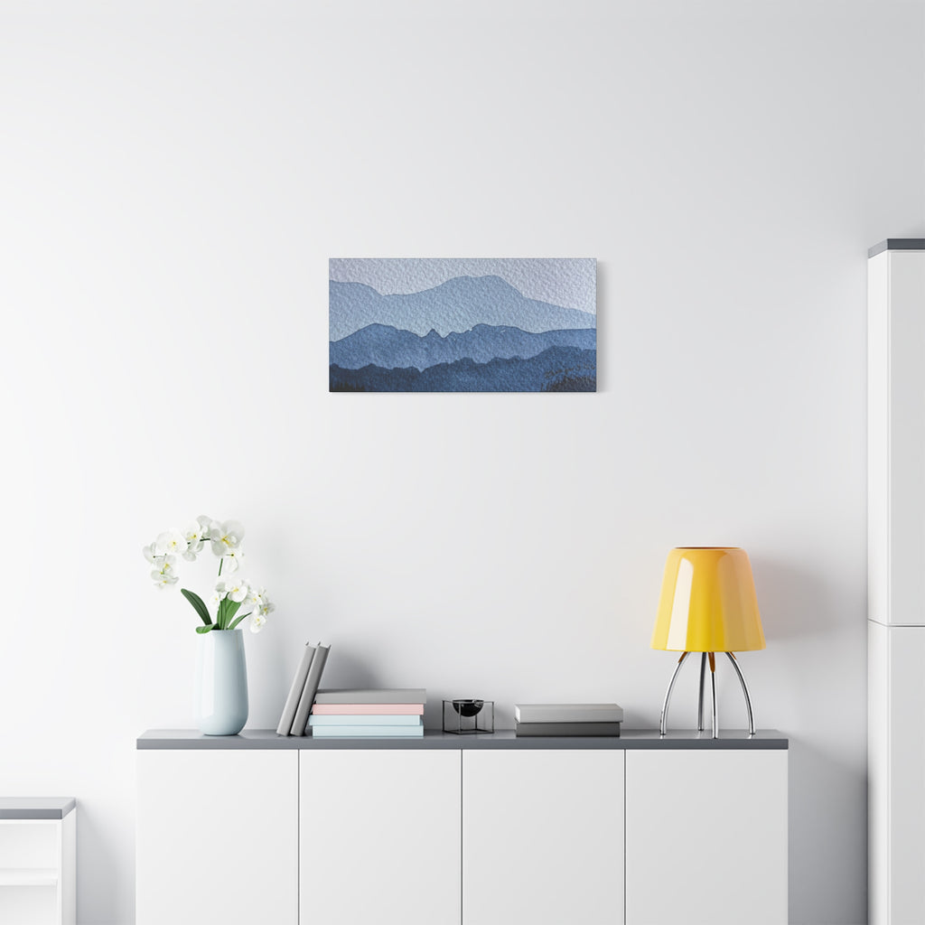 British Columbia Foggy a Watercolor Canvas Print