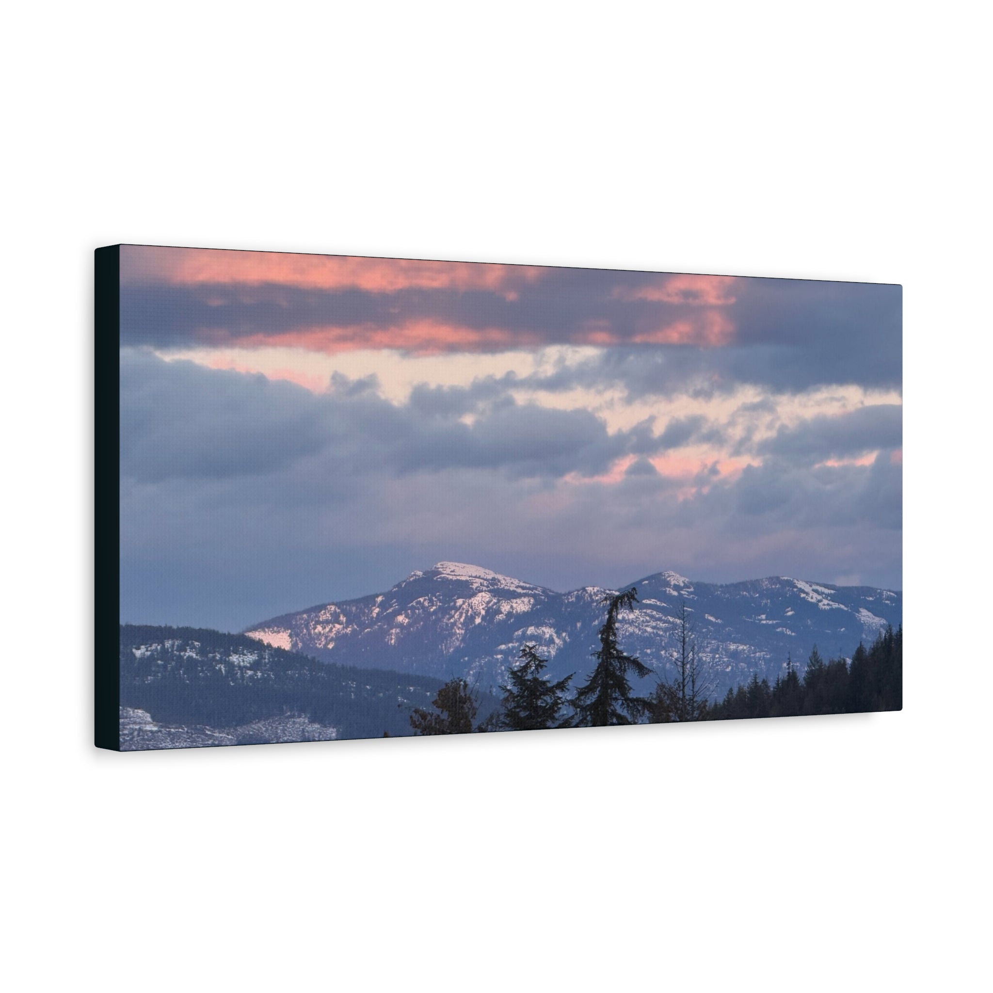 British Columbia Spring Mountain Photo Canvas Wall Art — Stretched Matte Landscape Print