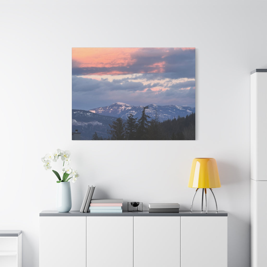 British Columbia Spring Mountain Photo Canvas Wall Art — Stretched Matte Landscape Print