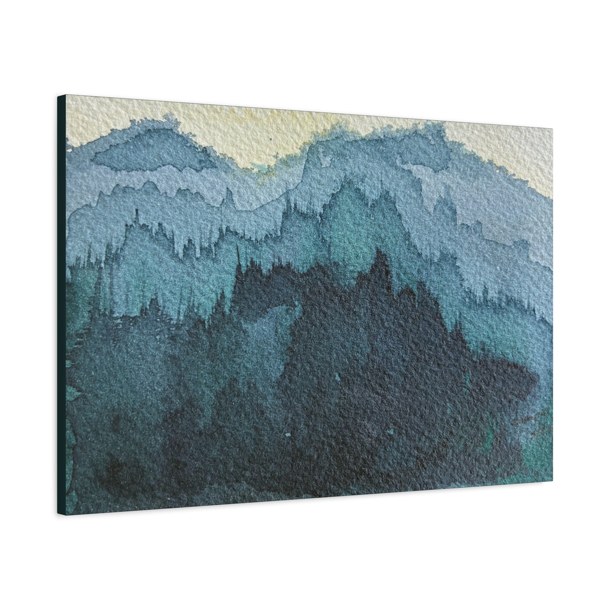British Columbia Foggy c Watercolor Canvas Print