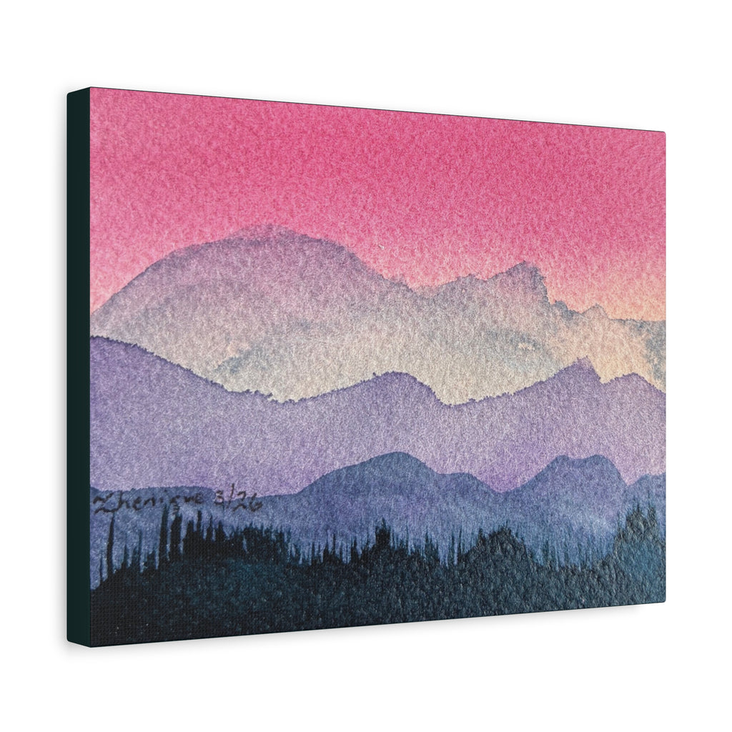 Jen Pink Sky watercolor on canvas