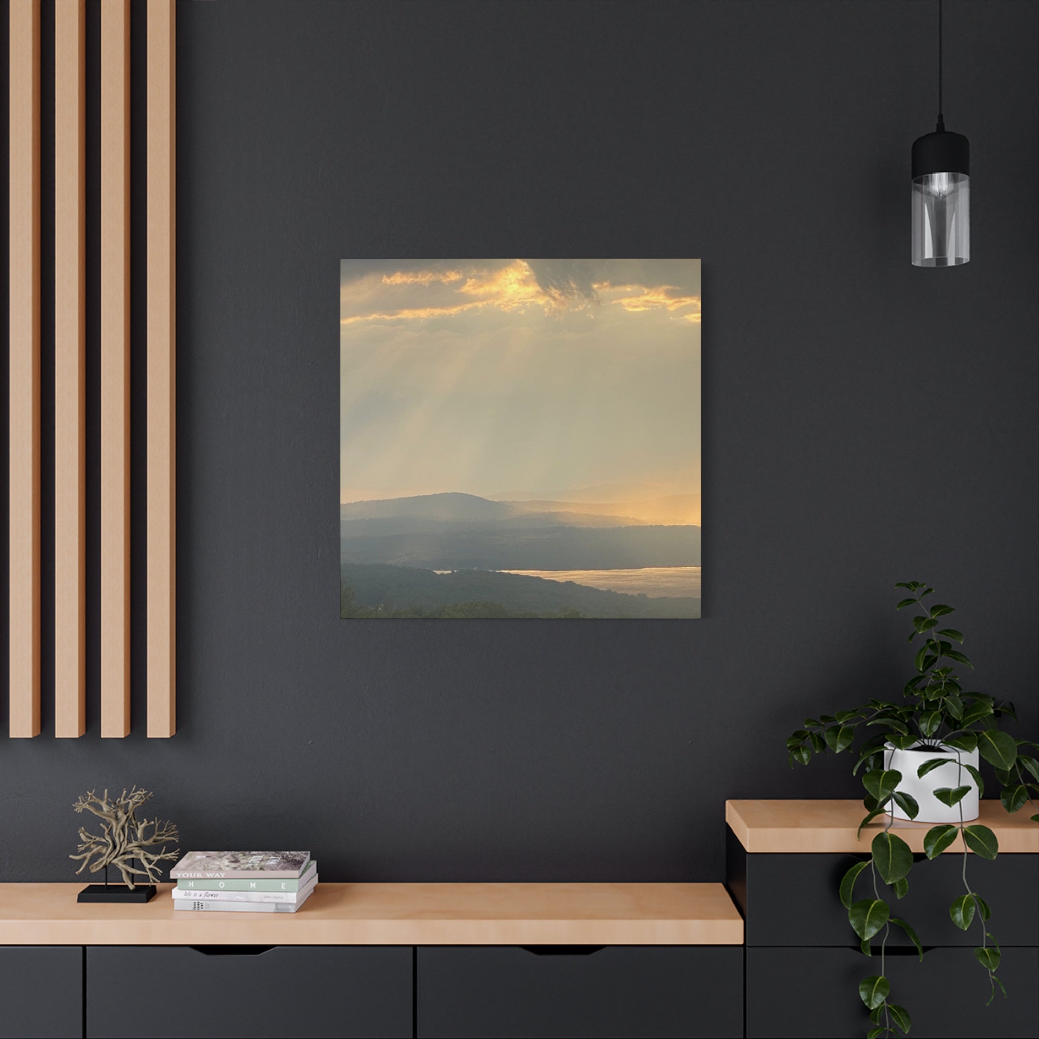 Pale Gold Mist Photo- Matte Stretched Landscape Print