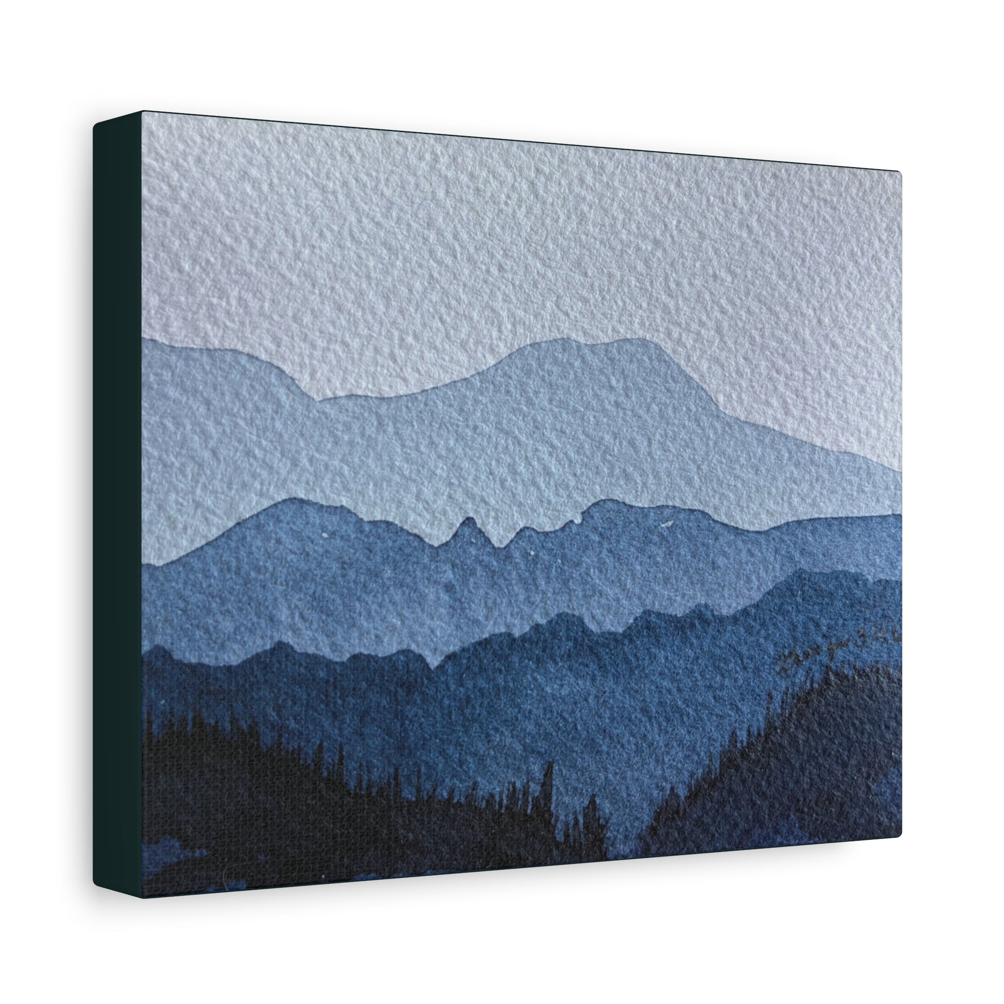 British Columbia Foggy a Watercolor Canvas Print