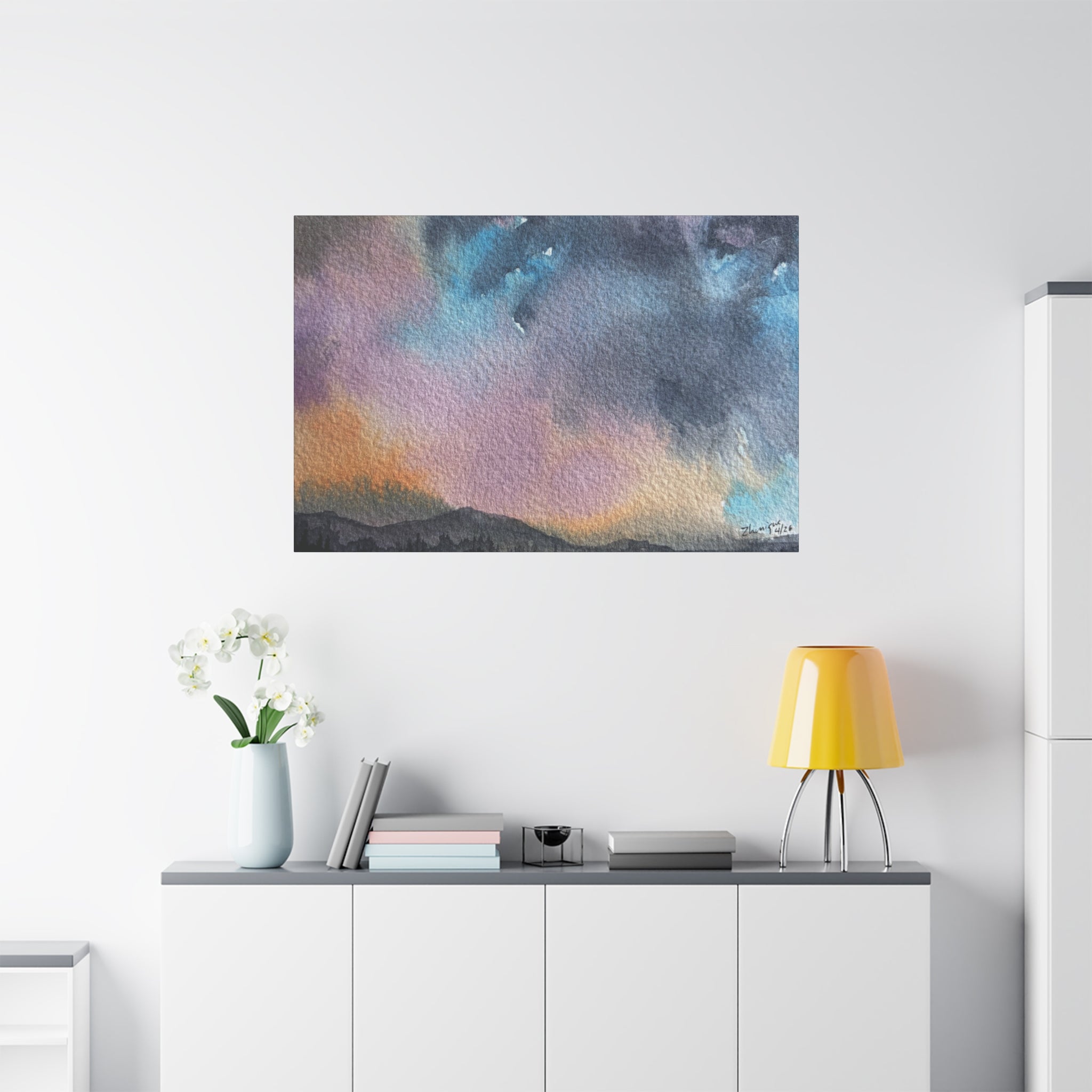 NH Spring fade d watercolor on canvas