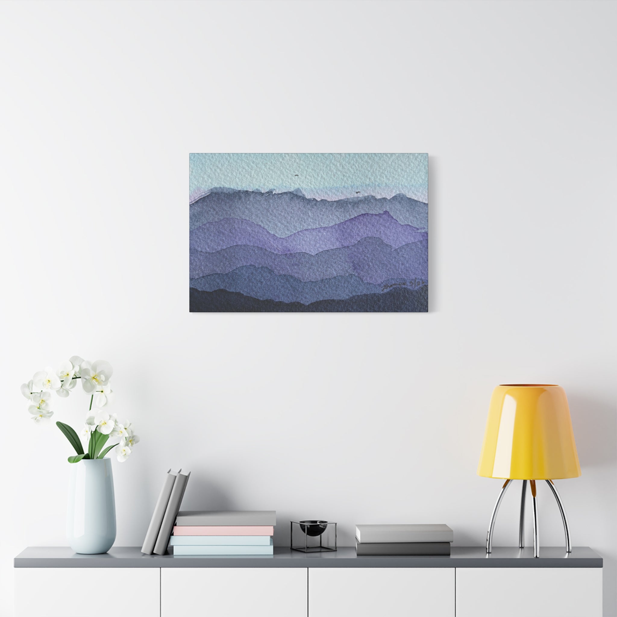 British Columbia Foggy d Watercolor Canvas Print