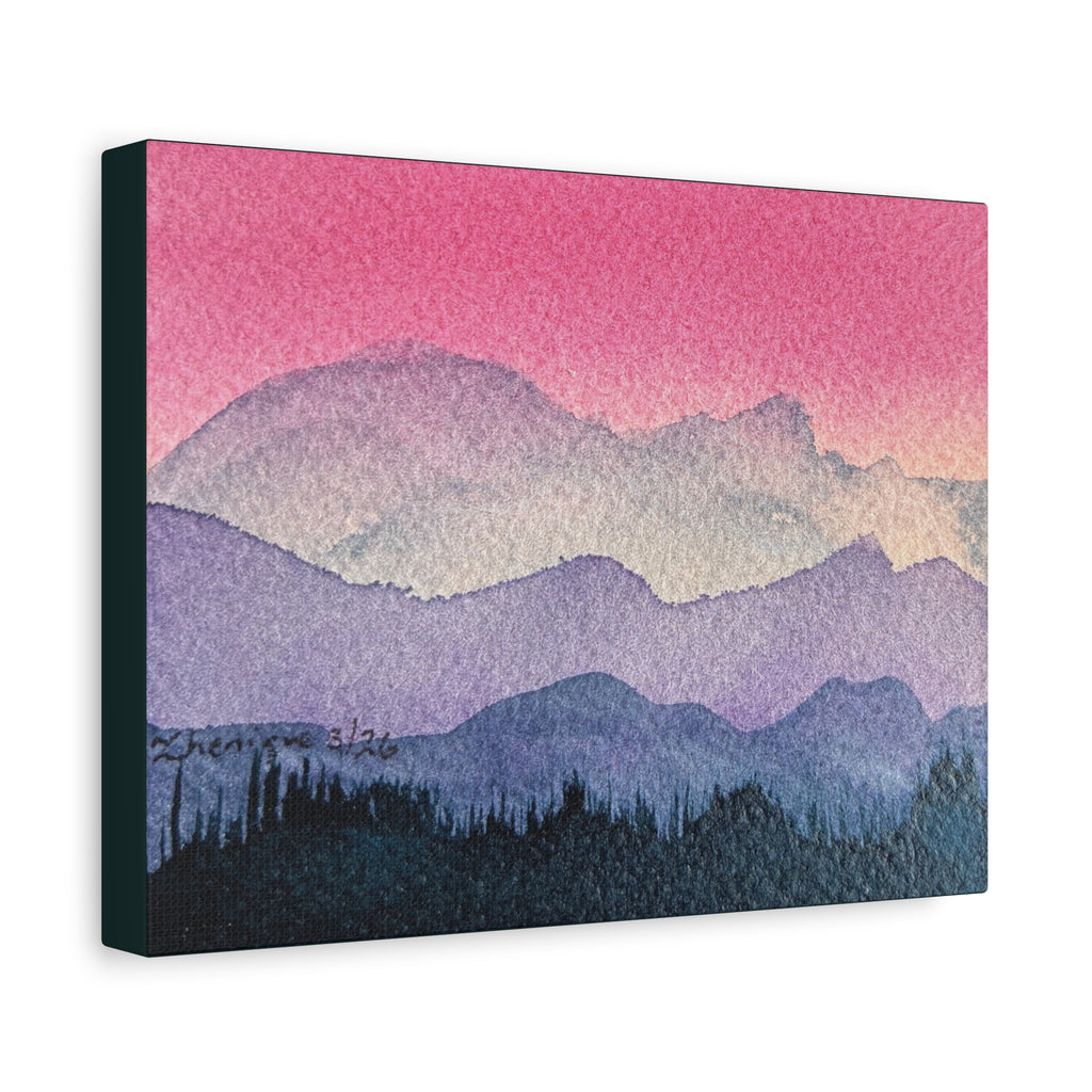 Jen Pink Sky watercolor on canvas