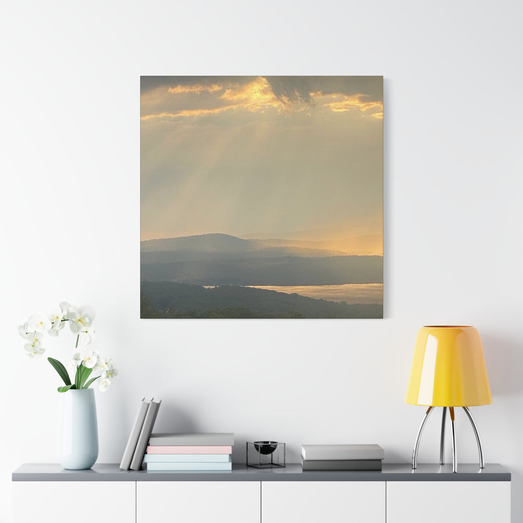 Pale Gold Mist Photo- Matte Stretched Landscape Print