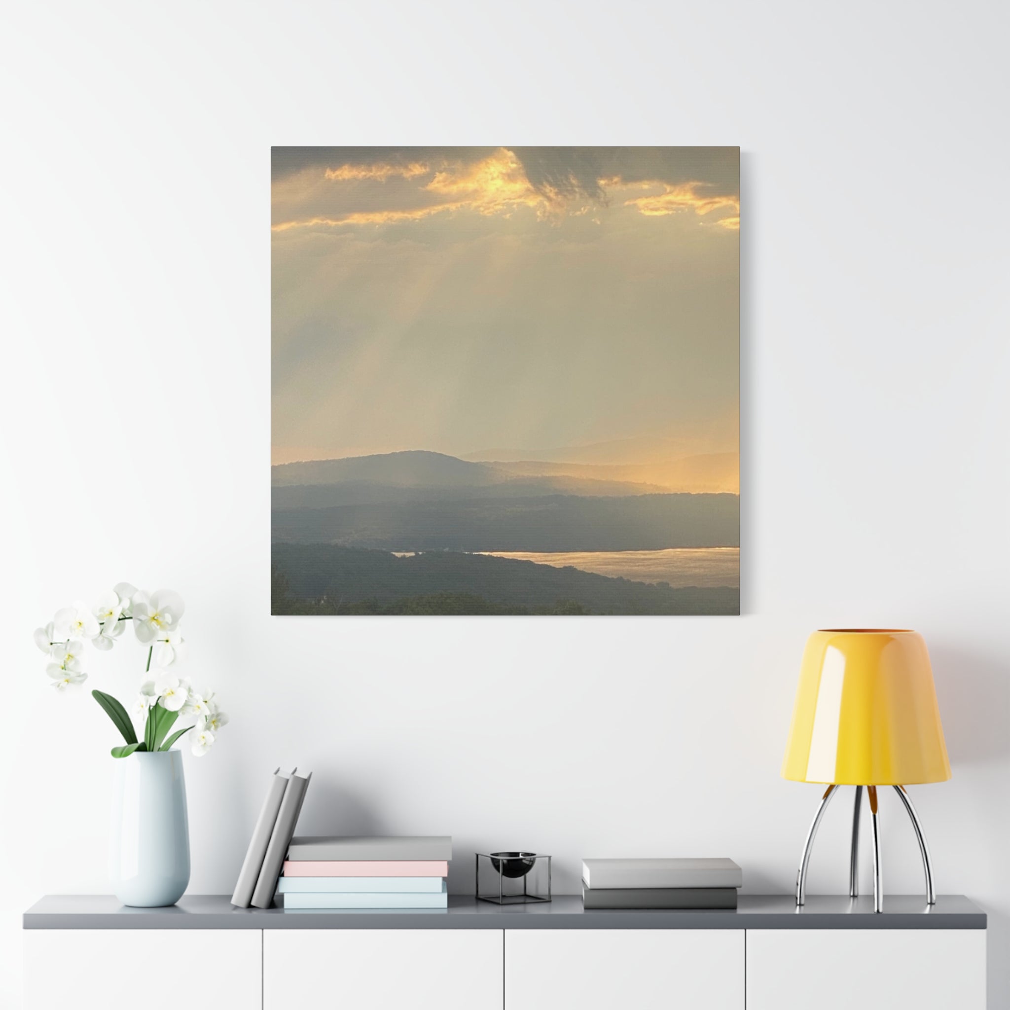 Pale Gold Mist Photo- Matte Stretched Landscape Print
