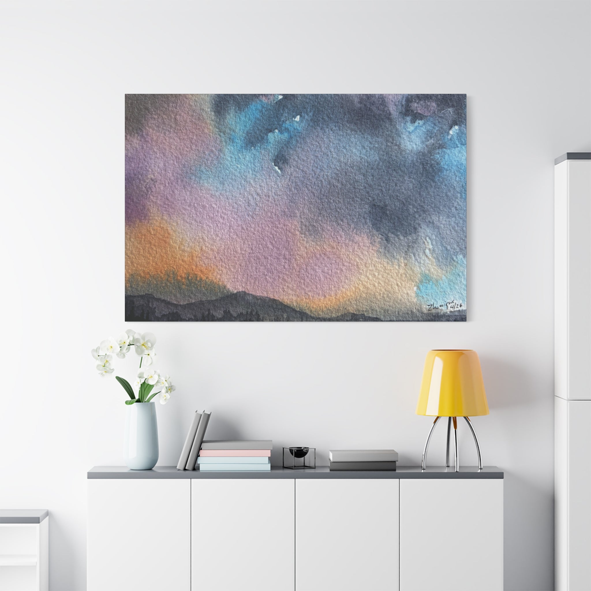 NH Spring fade d watercolor on canvas