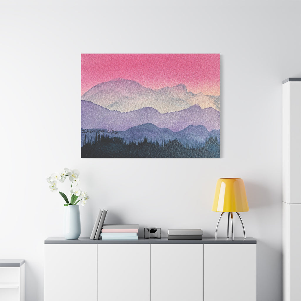 Jen Pink Sky watercolor on canvas