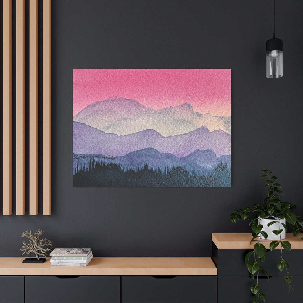 Jen Pink Sky watercolor on canvas