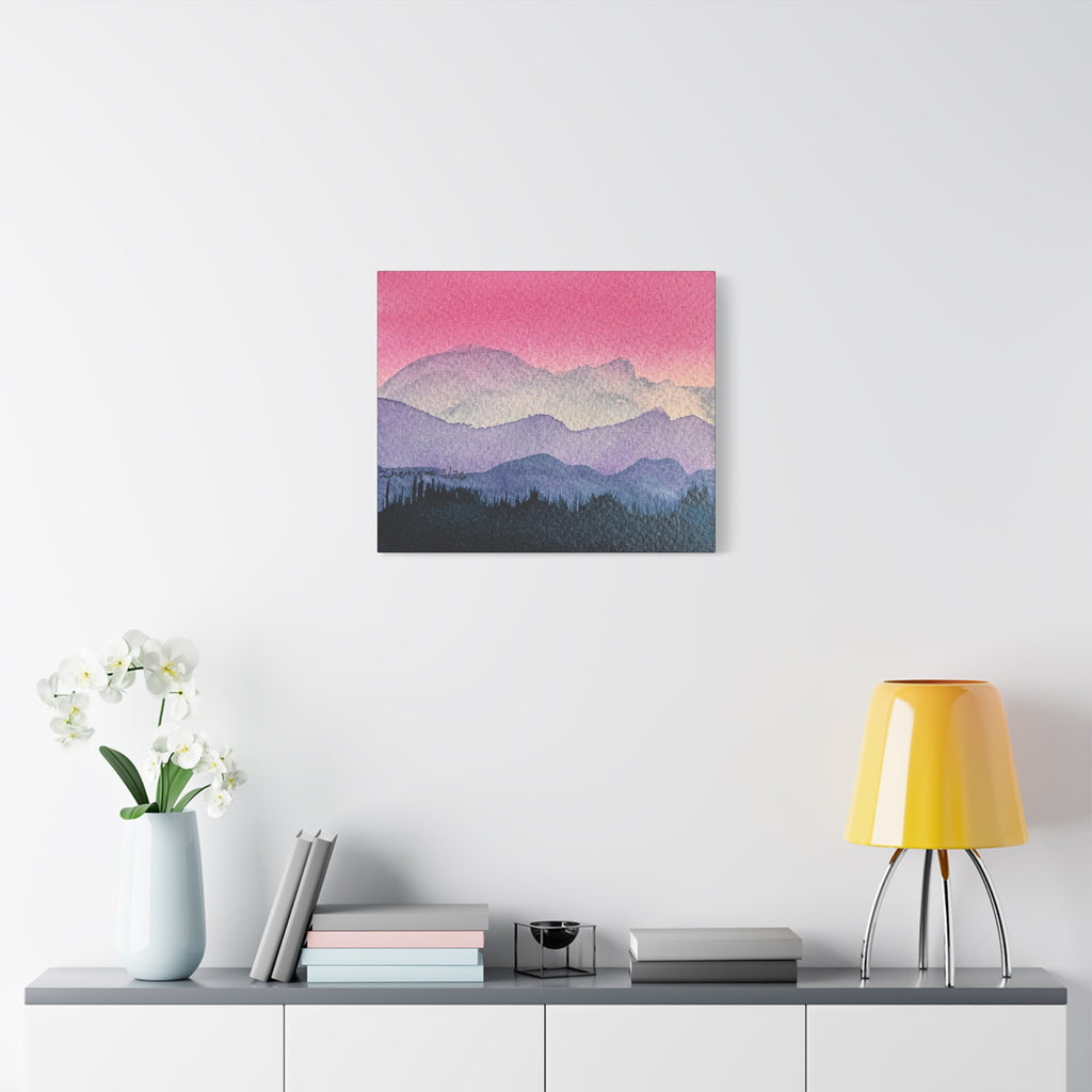 Jen Pink Sky watercolor on canvas