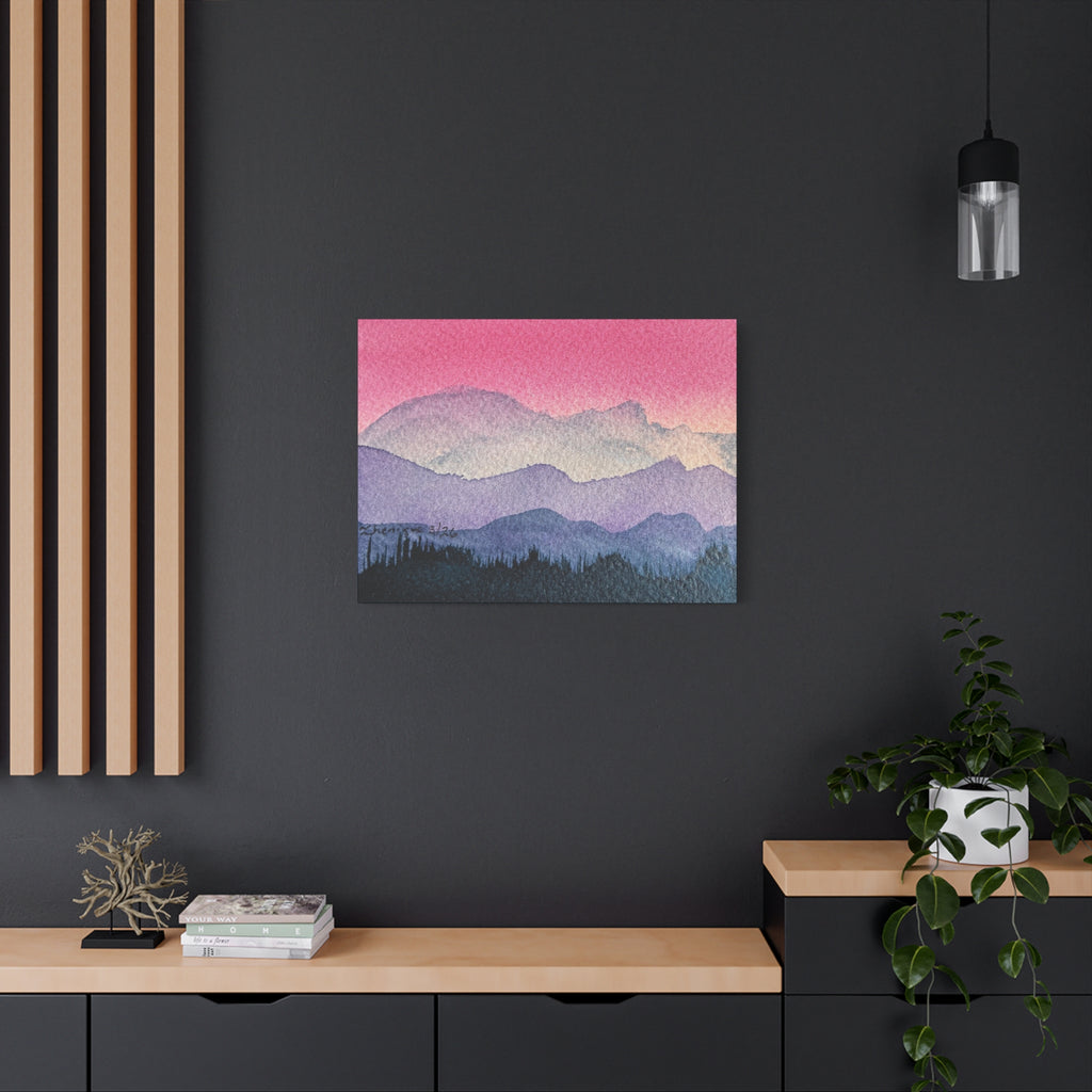 Jen Pink Sky watercolor on canvas