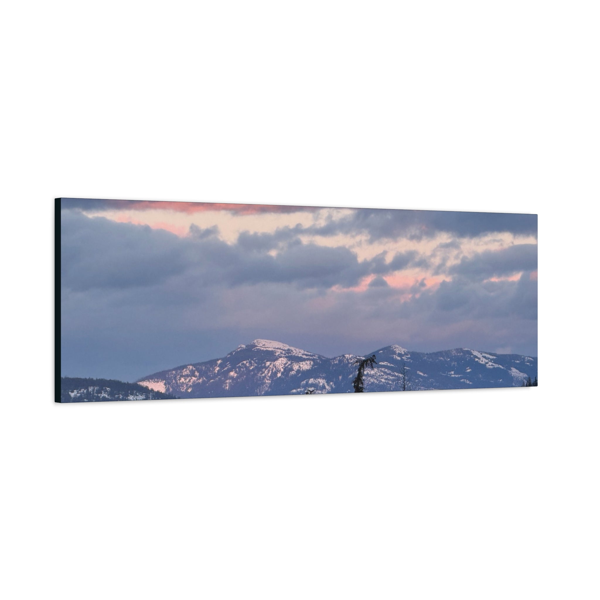 British Columbia Spring Mountain Photo Canvas Wall Art — Stretched Matte Landscape Print