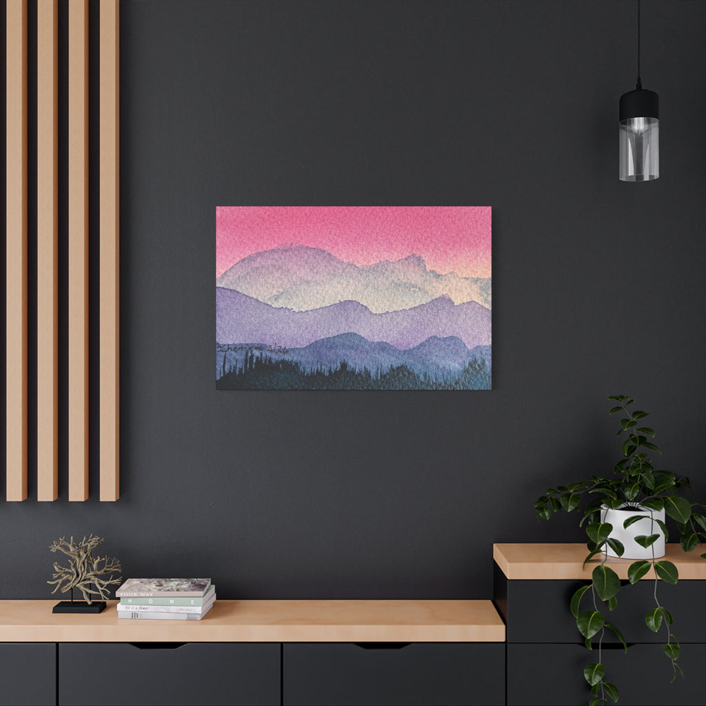 Jen Pink Sky watercolor on canvas