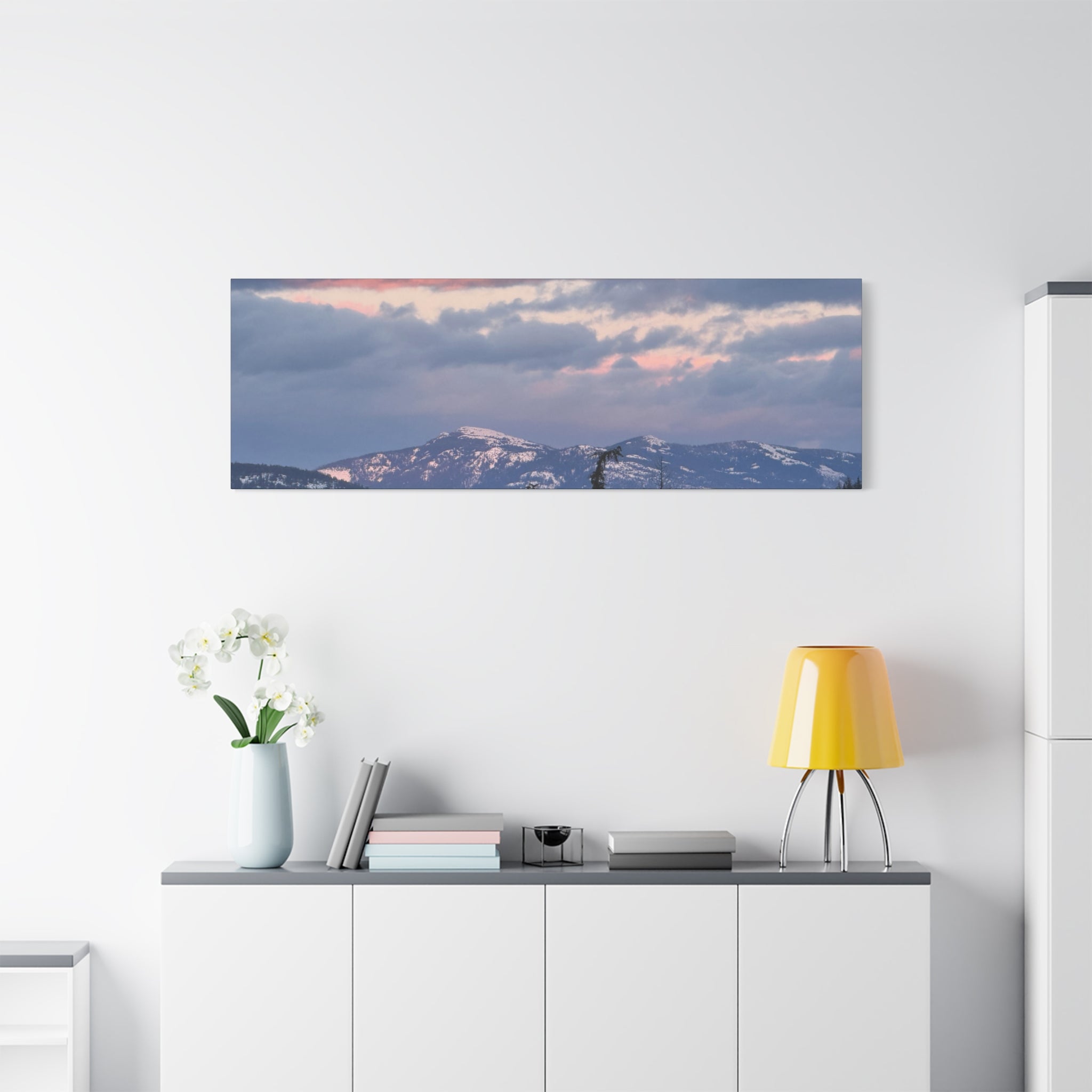 British Columbia Spring Mountain Photo Canvas Wall Art — Stretched Matte Landscape Print
