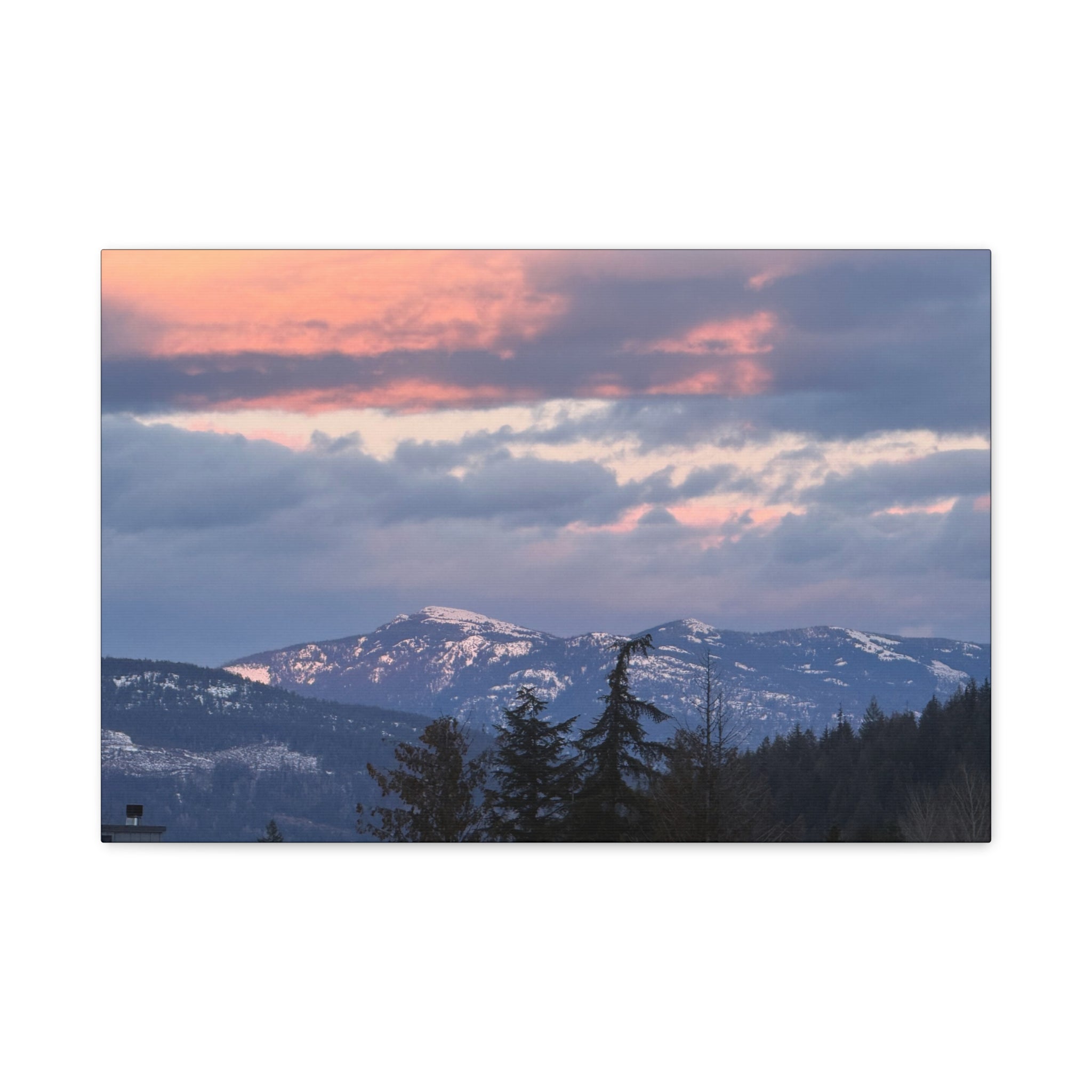 British Columbia Spring Mountain Photo Canvas Wall Art — Stretched Matte Landscape Print