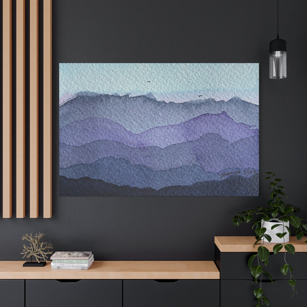 British Columbia Foggy d Watercolor Canvas Print