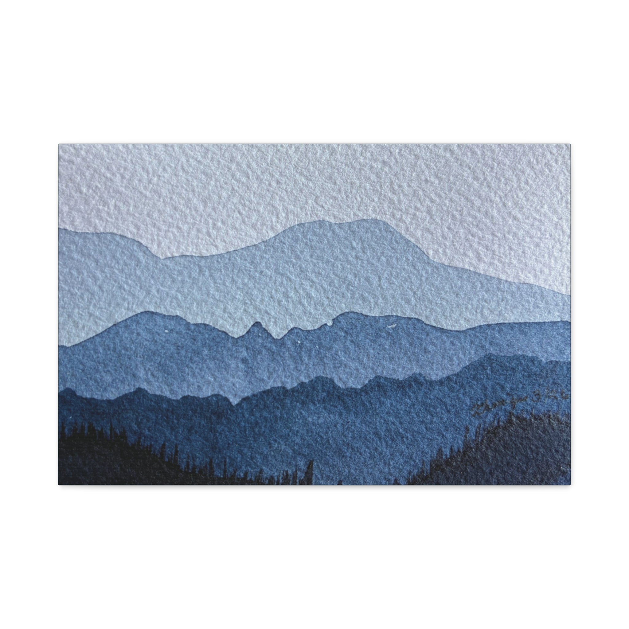 British Columbia Foggy a Watercolor Canvas Print