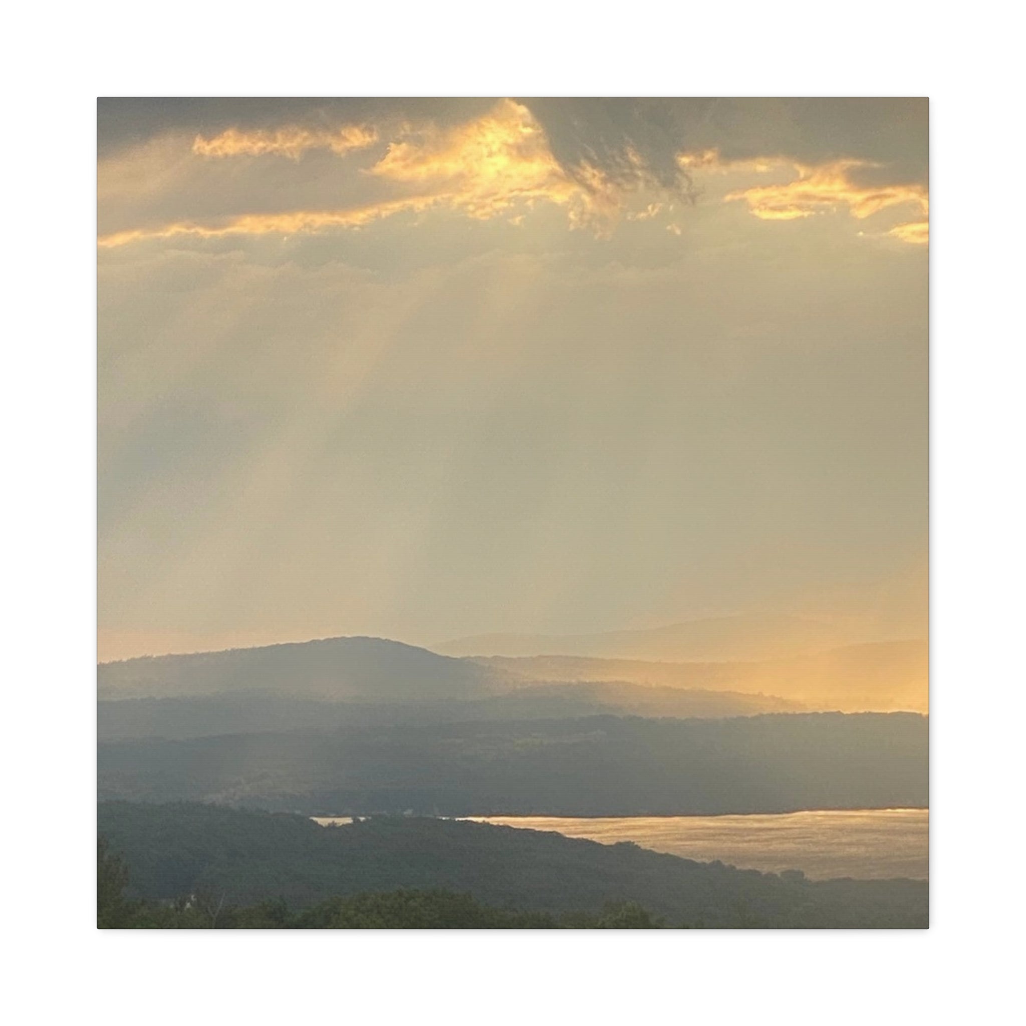 Pale Gold Mist Photo- Matte Stretched Landscape Print
