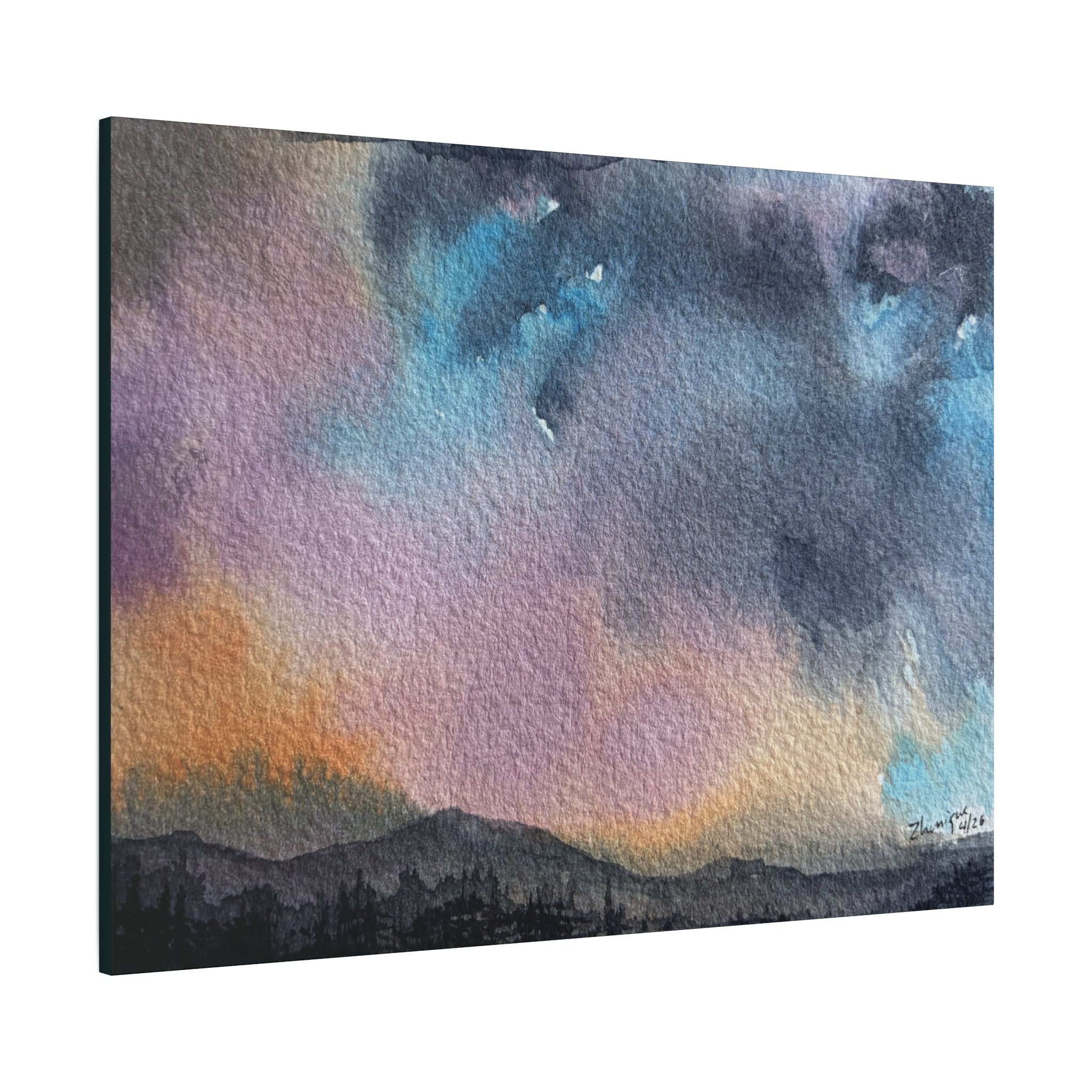 NH Spring fade d watercolor on canvas