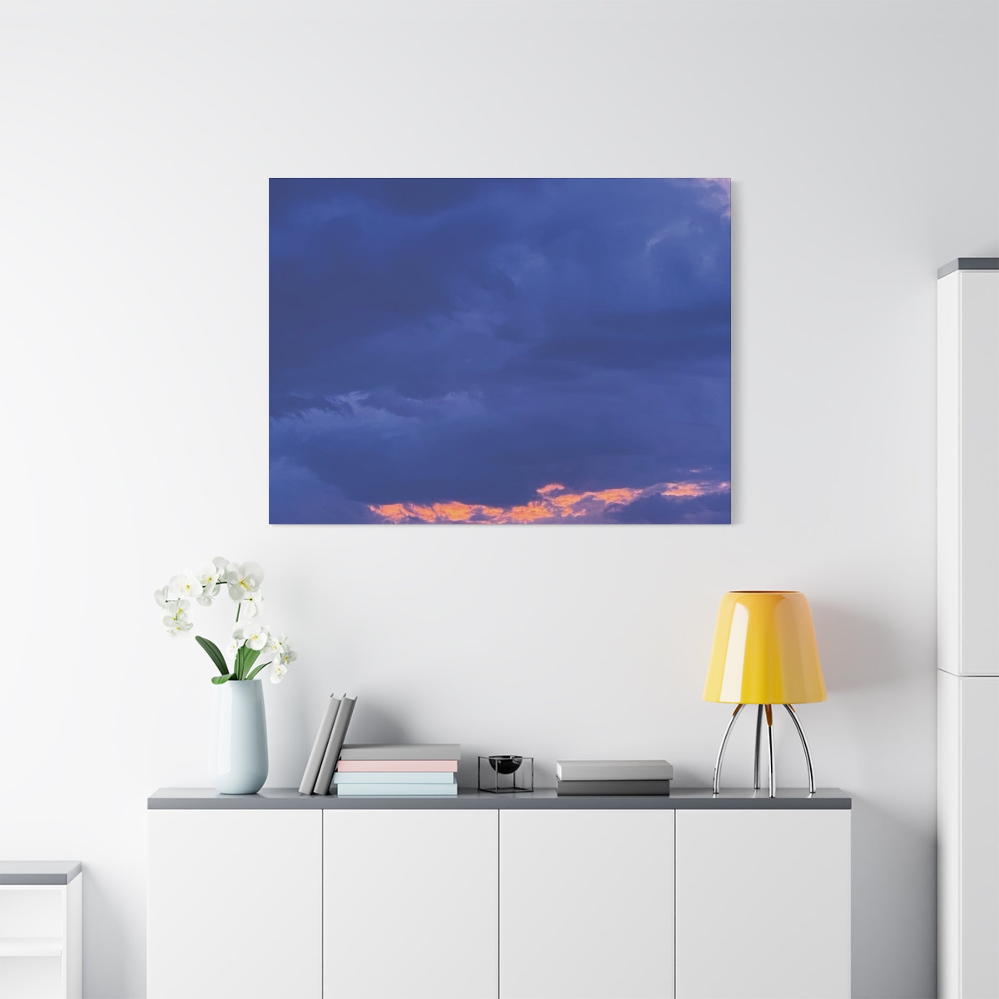 Blue Sunset c Matte Canvas Wall Art — Stretched 1.25"