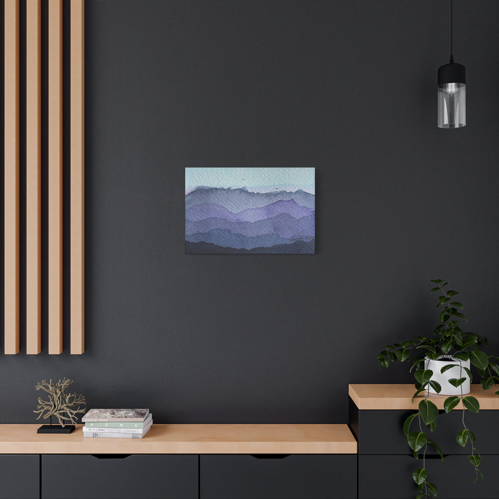 British Columbia Foggy d Watercolor Canvas Print