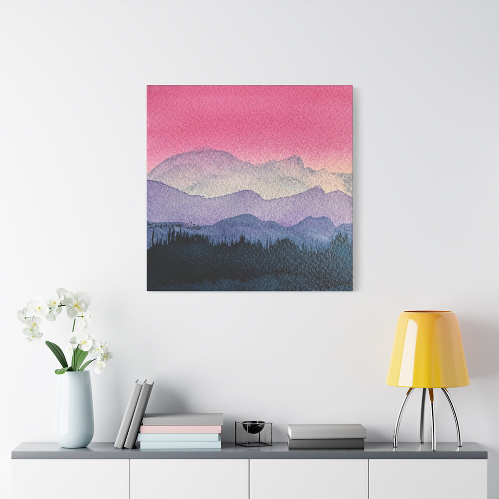 Jen Pink Sky watercolor on canvas