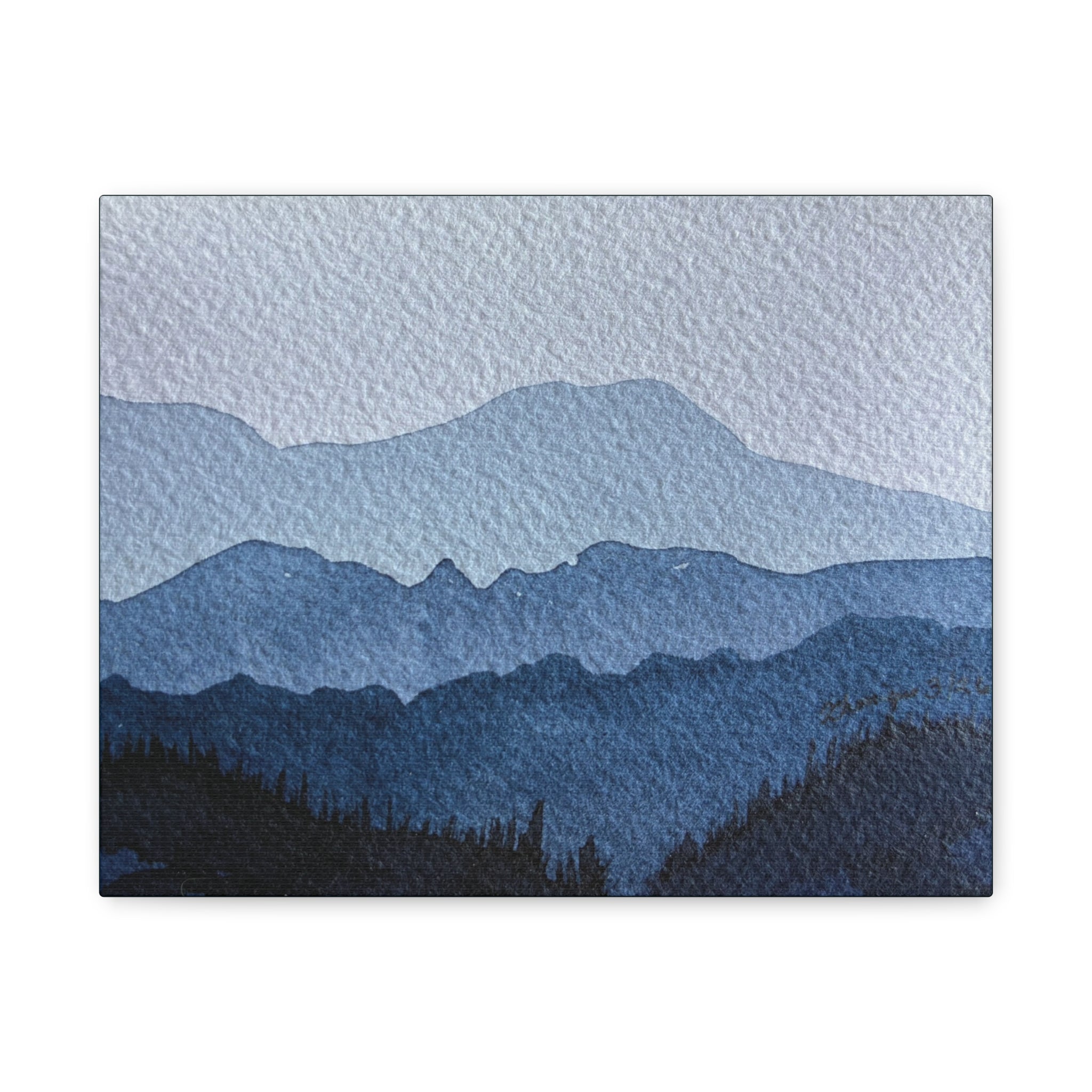 British Columbia Foggy a Watercolor Canvas Print