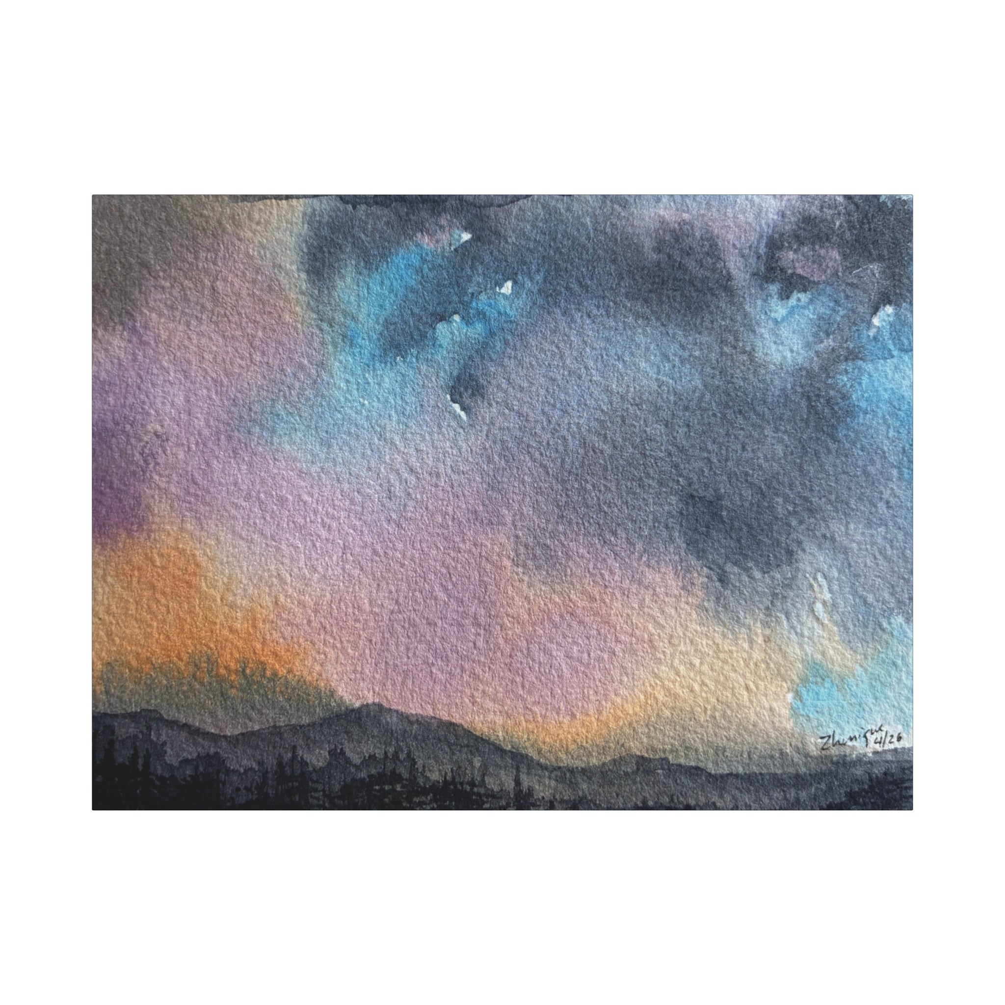 NH Spring fade d watercolor on canvas