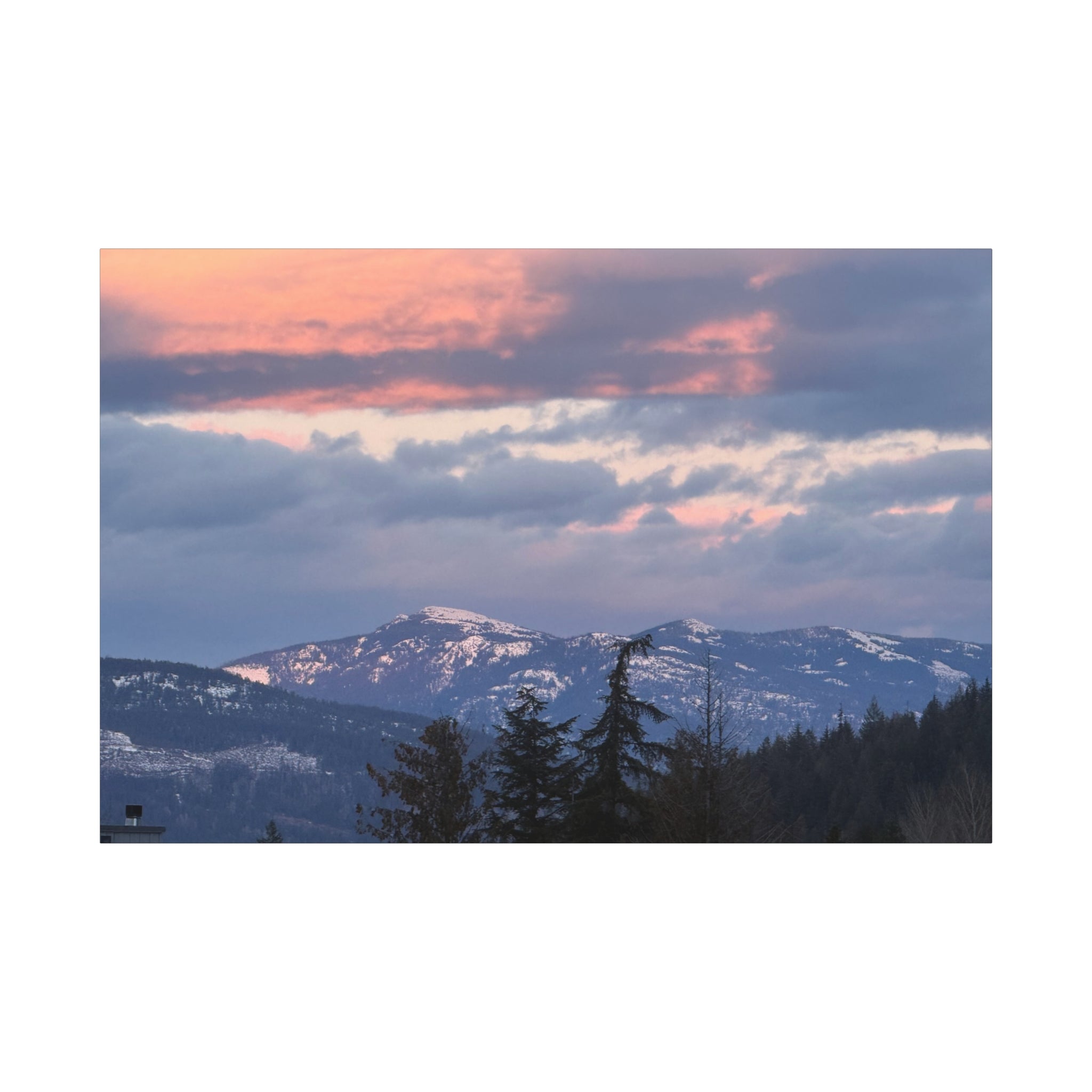 British Columbia Spring Mountain Photo Canvas Wall Art — Stretched Matte Landscape Print