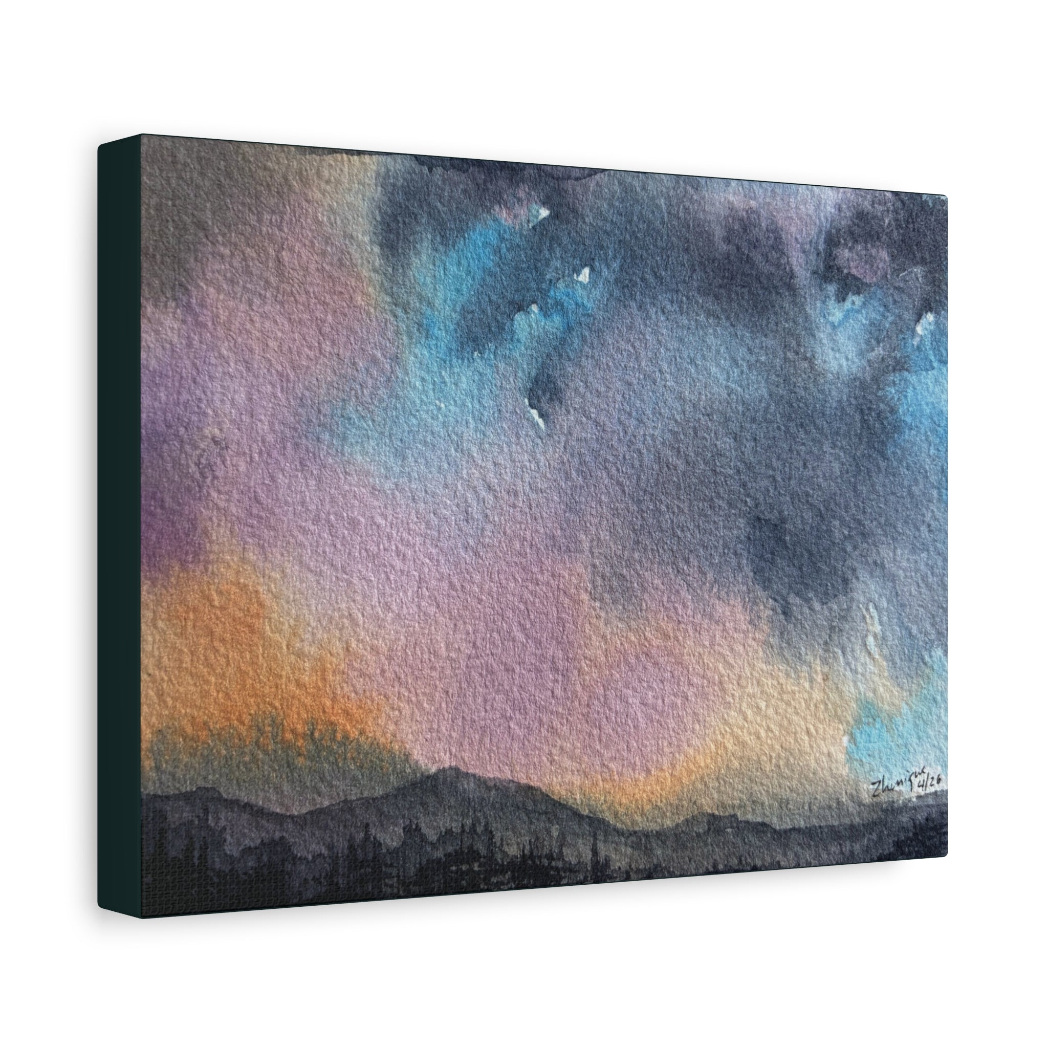 NH Spring fade d watercolor on canvas