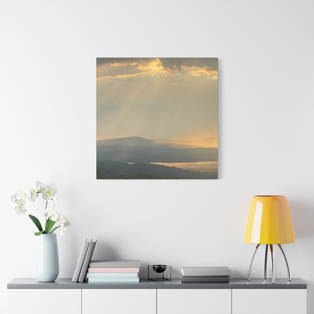 Pale Gold Mist Photo- Matte Stretched Landscape Print