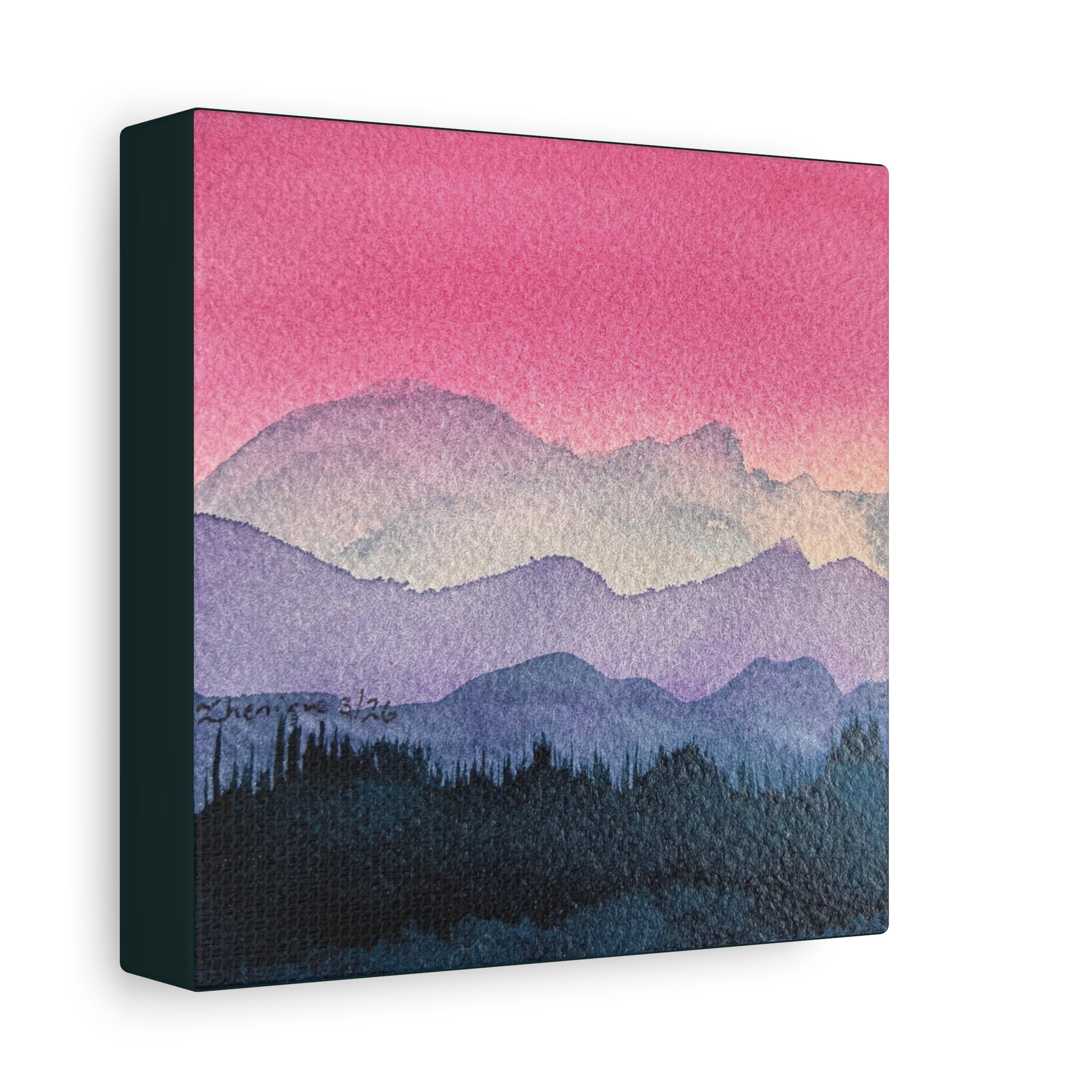 Jen Pink Sky watercolor on canvas