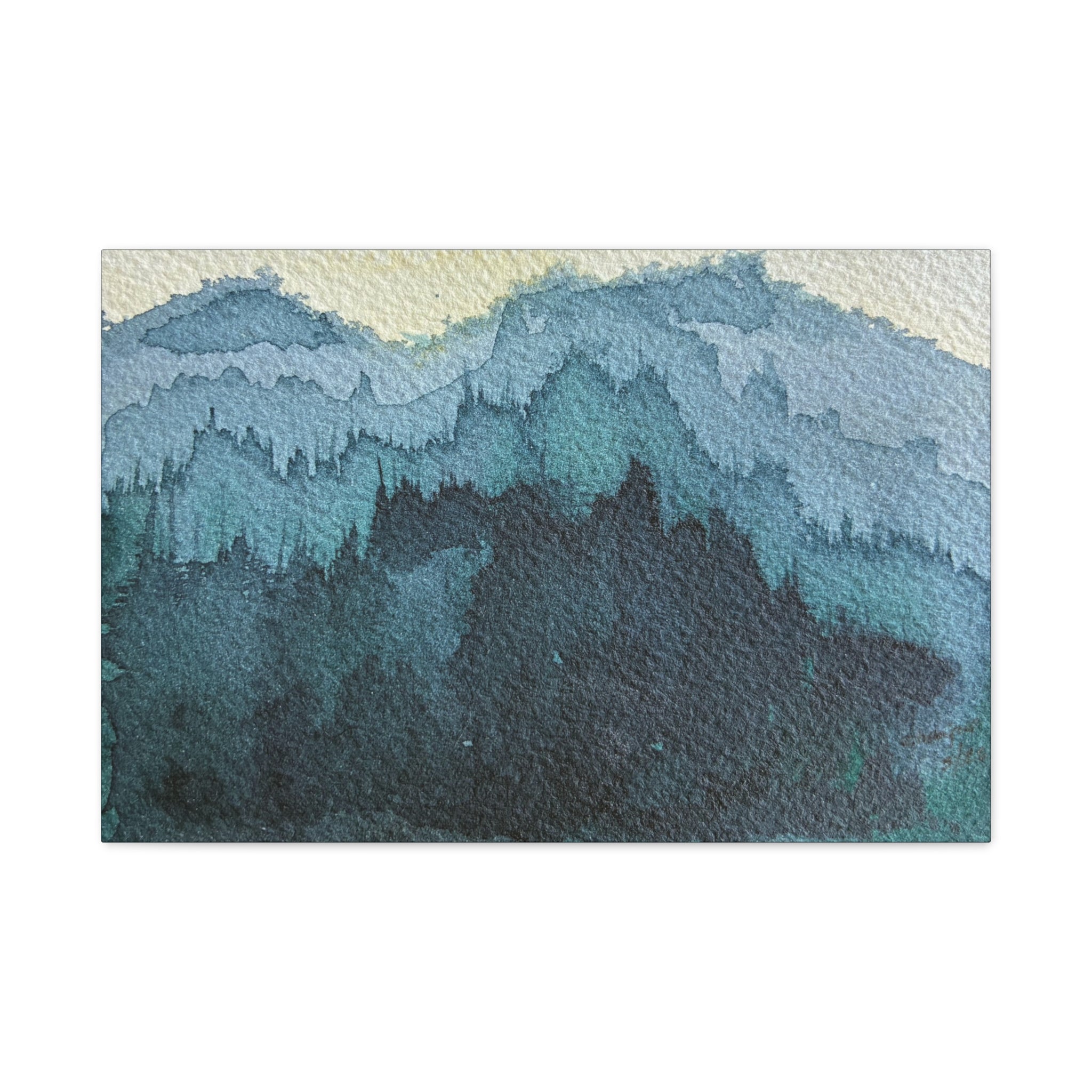 British Columbia Foggy c Watercolor Canvas Print