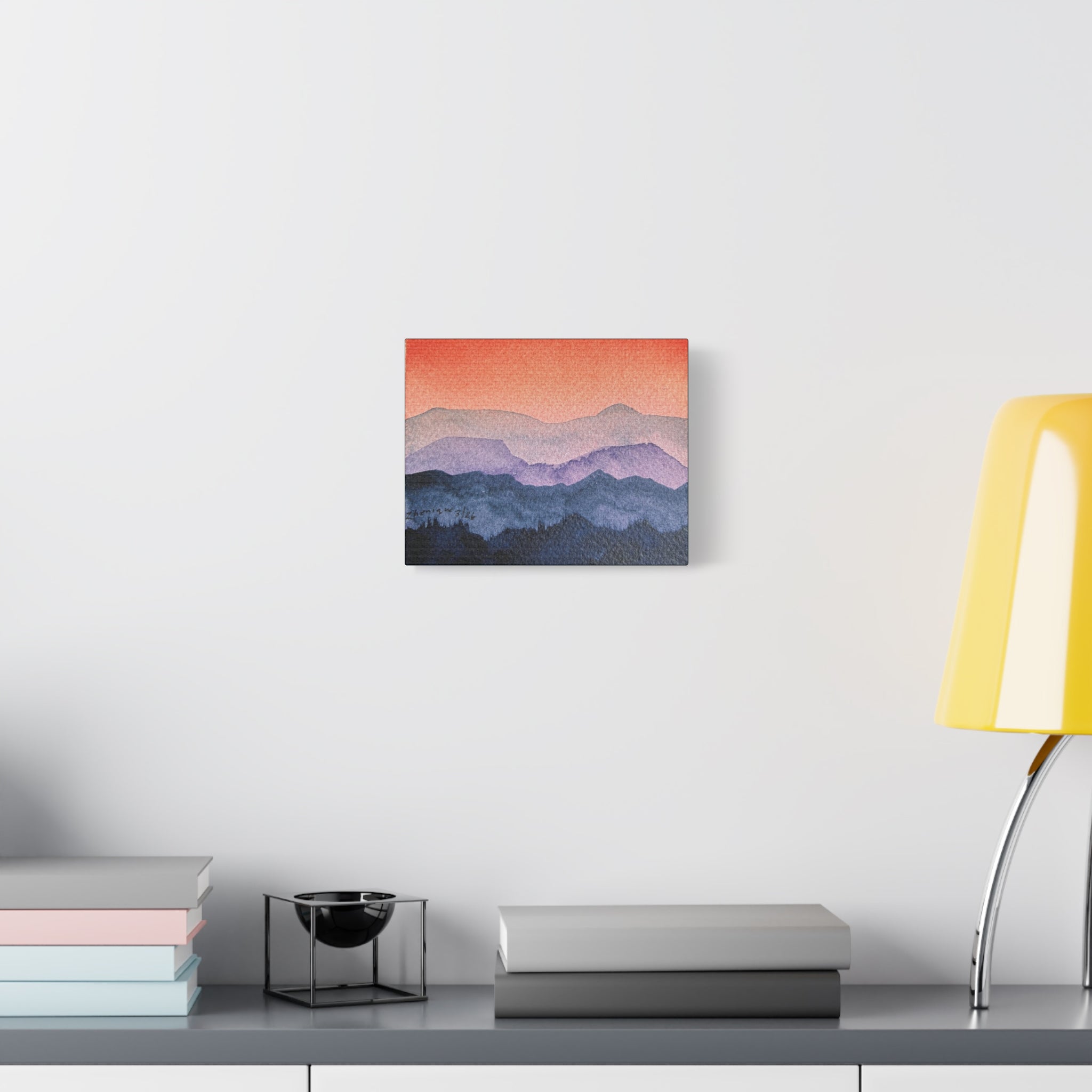 Salmon Sky Watercolor Canvas Print — Matte Stretched 1.25"