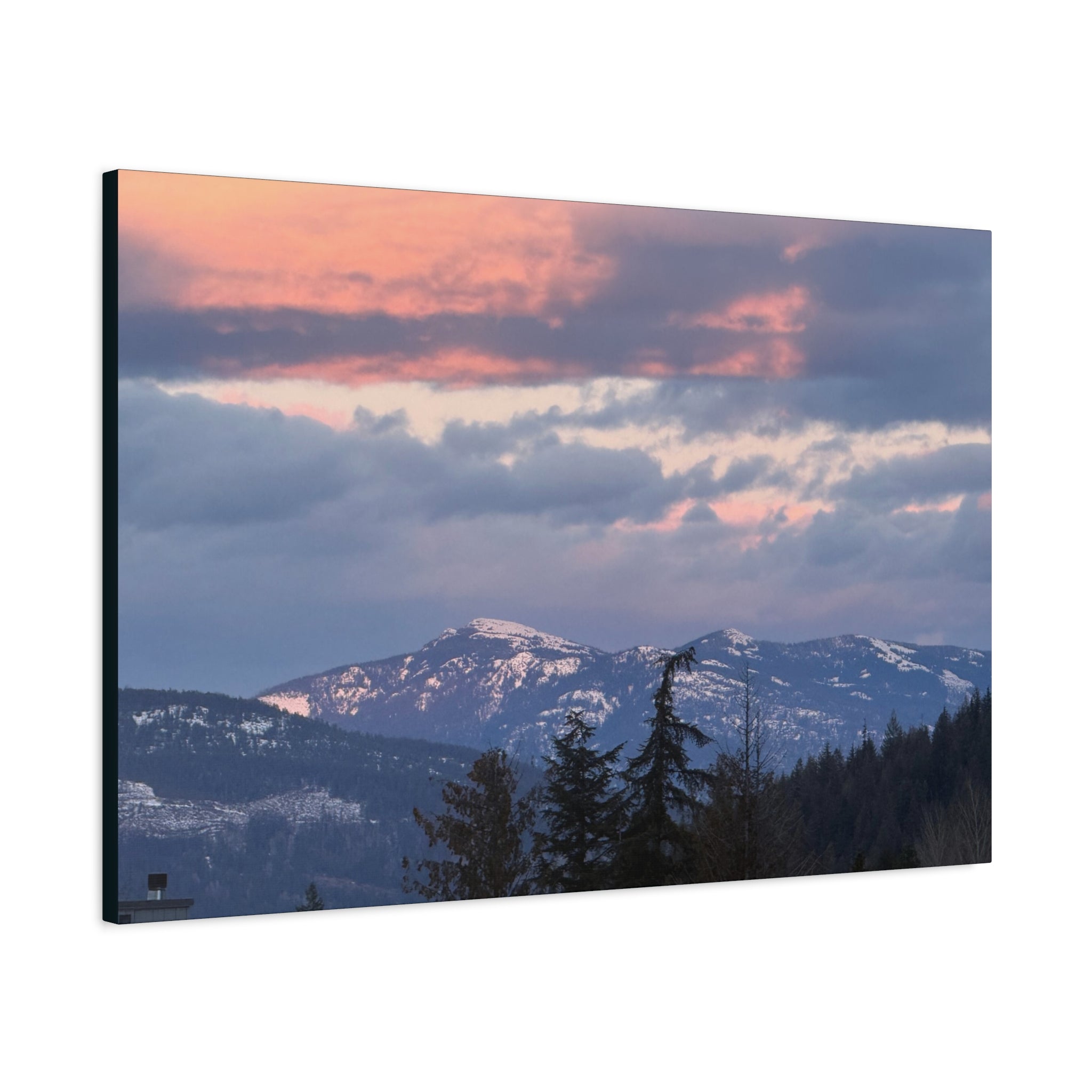 British Columbia Spring Mountain Photo Canvas Wall Art — Stretched Matte Landscape Print