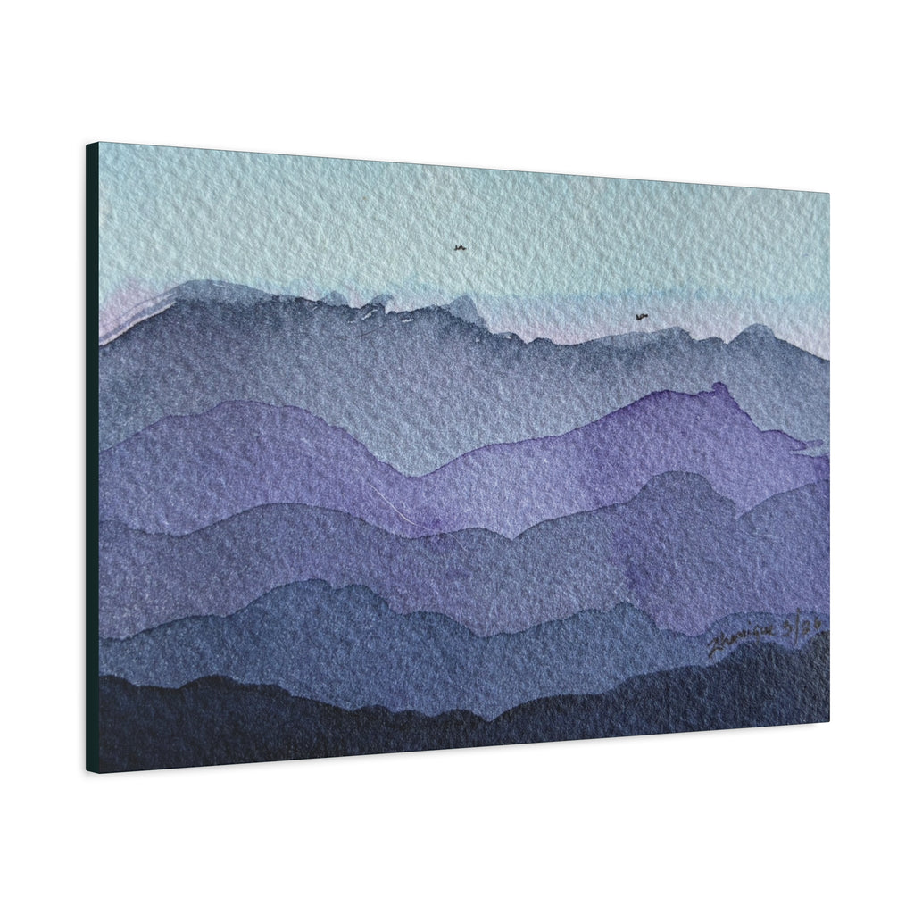 British Columbia Foggy d Watercolor Canvas Print