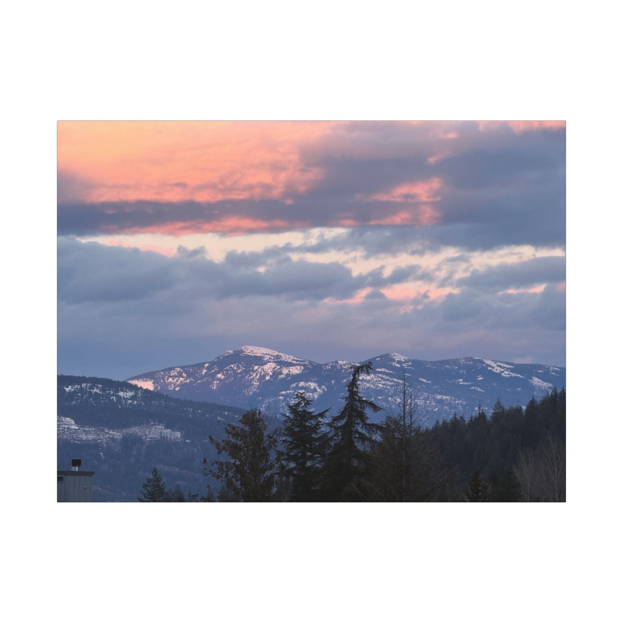 British Columbia Spring Mountain Photo Canvas Wall Art — Stretched Matte Landscape Print